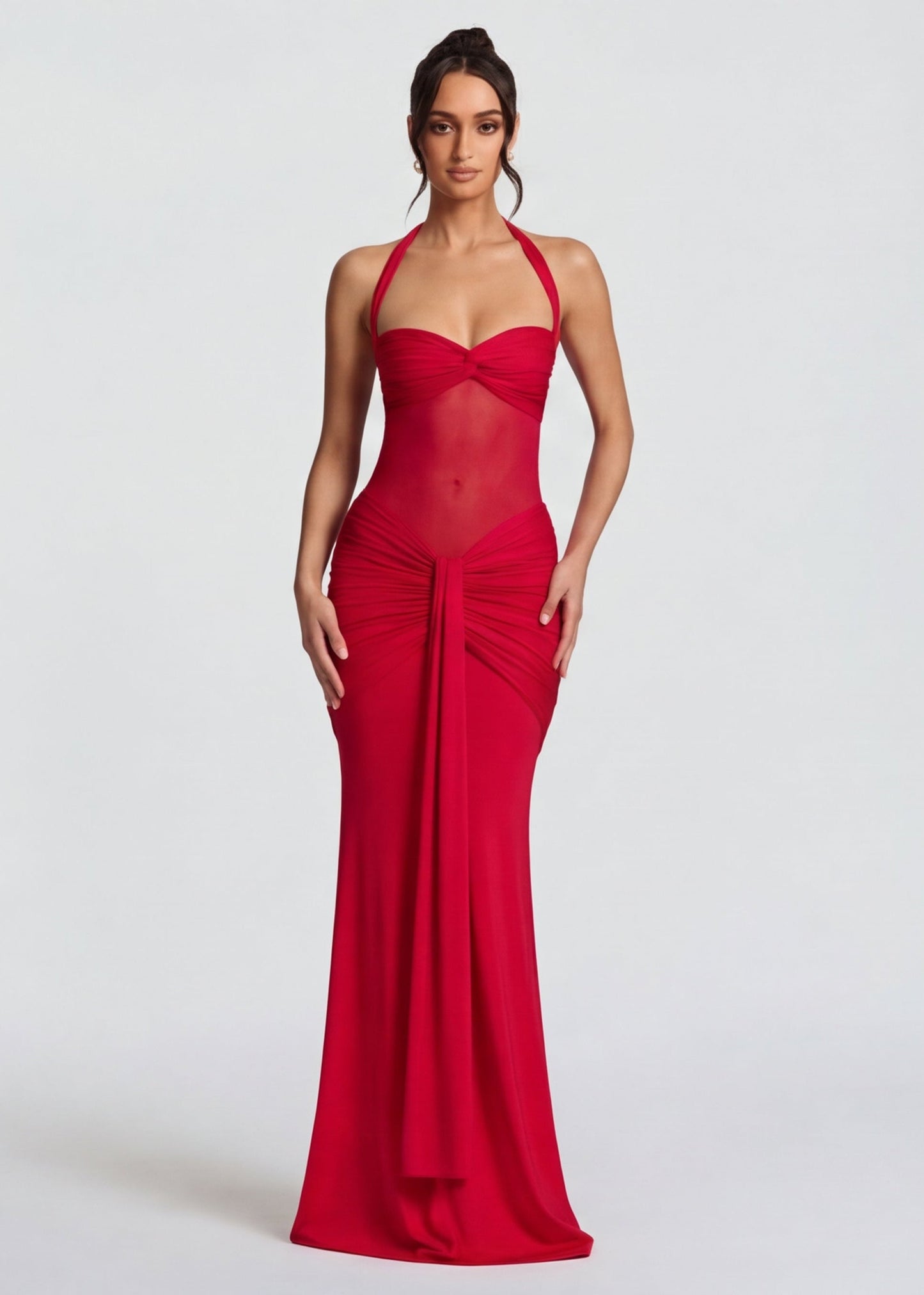 Allegra Dames Jurk | Zandloper | Gevormde Drapering | Rekbaar 9