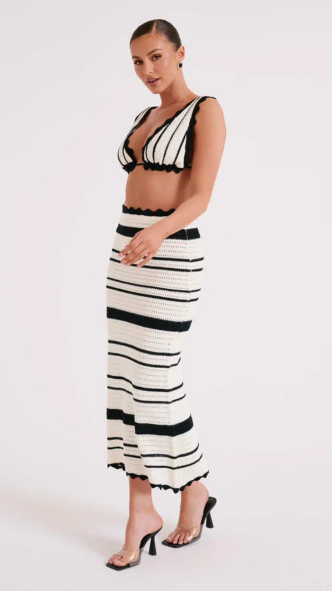 Anika Gehaakte Twee-Delige Set | Triangle Top Met Lange Rok 3