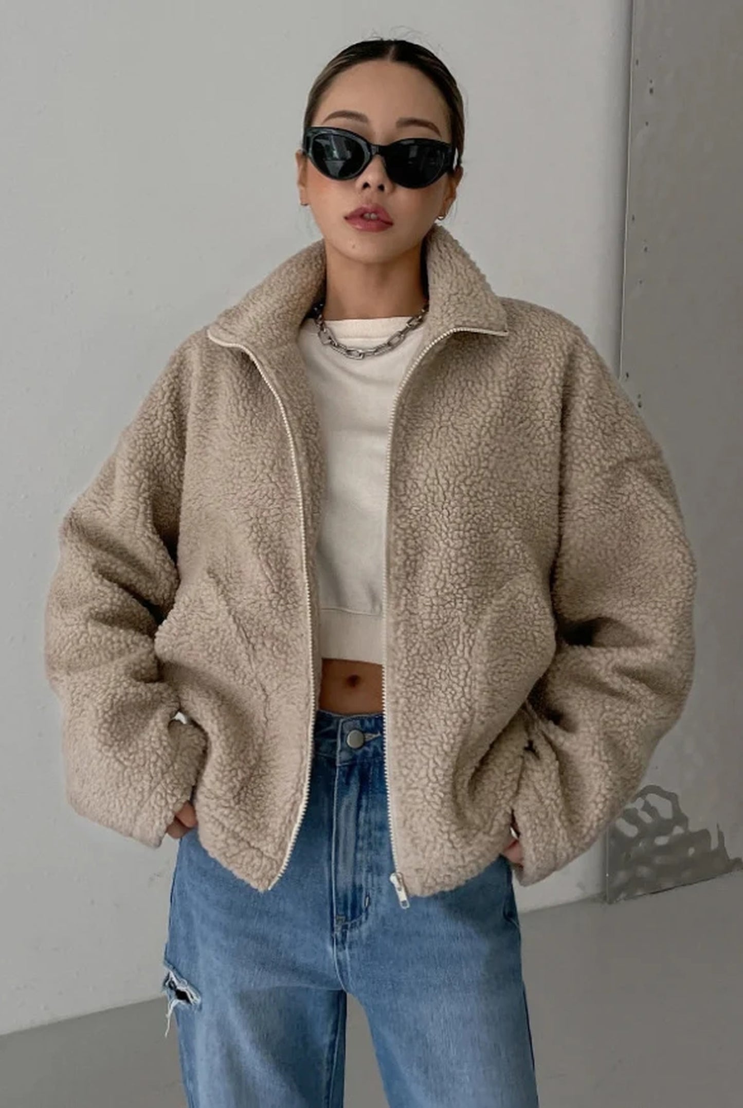 Diana Women's Coat | Oversized Fit | Textured Fabric