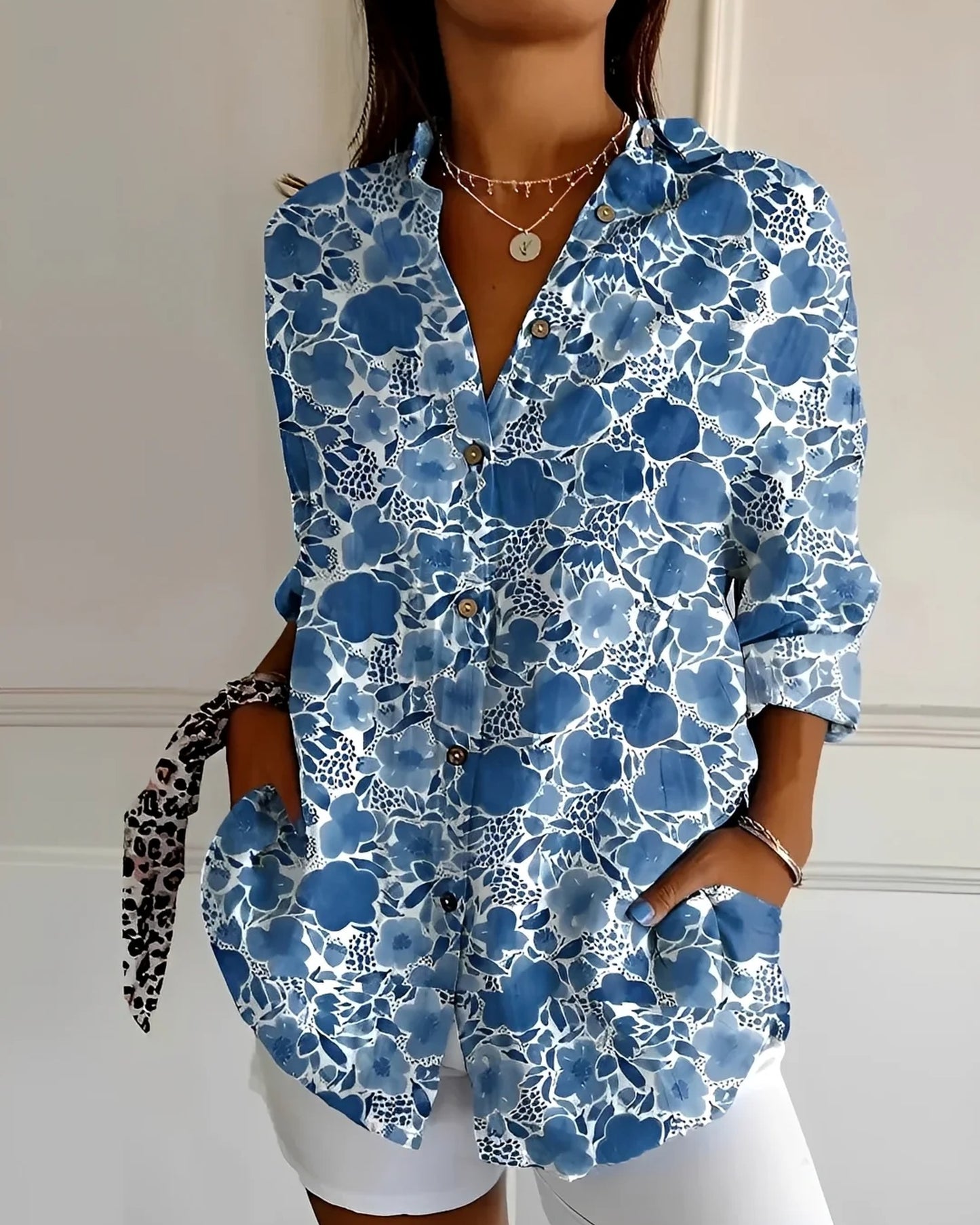 Noëllie Dames Blouse | Bloemenprint | Lange Mouwen