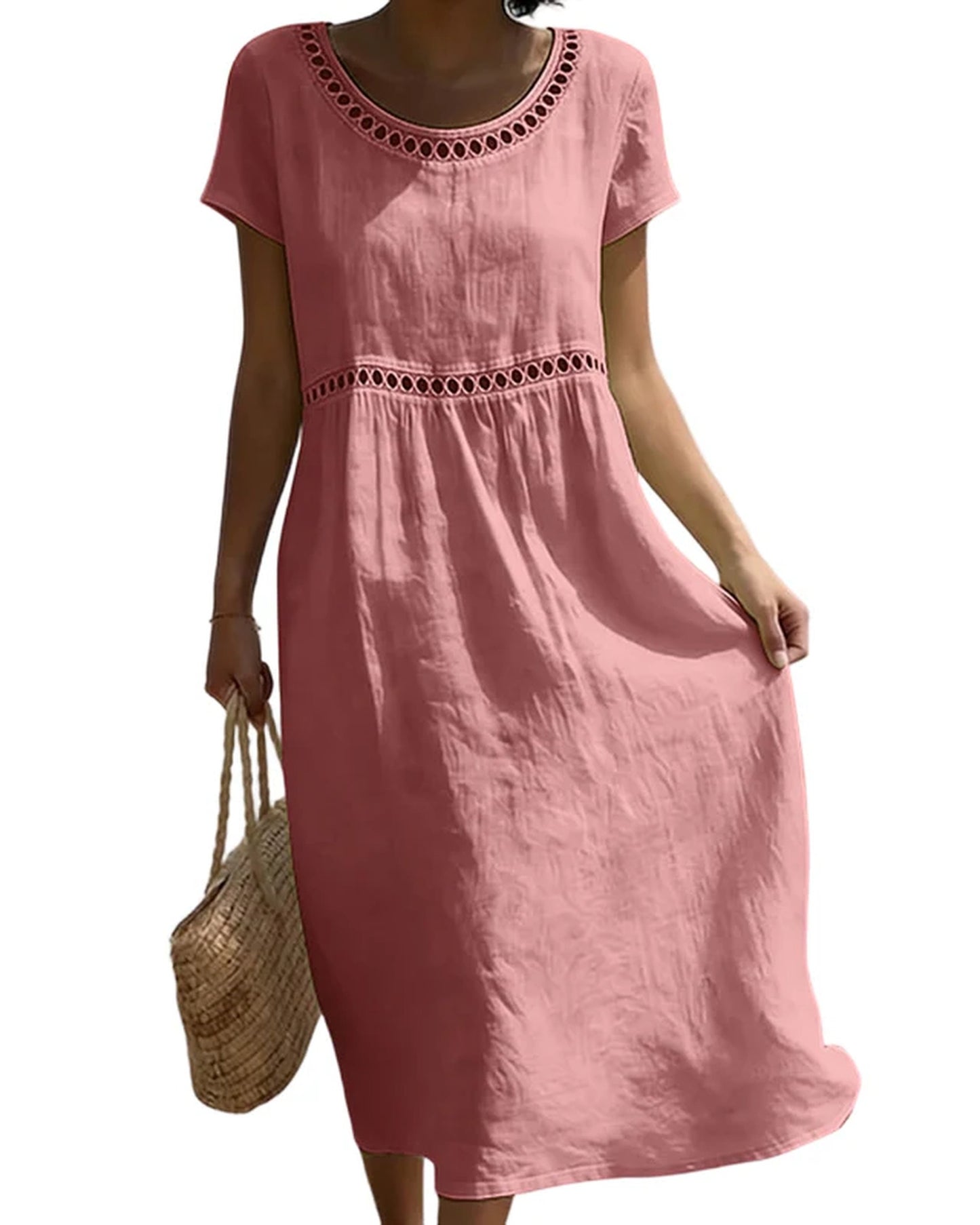 Alessandra Dames Midi Dress | Round Neckline | Summer