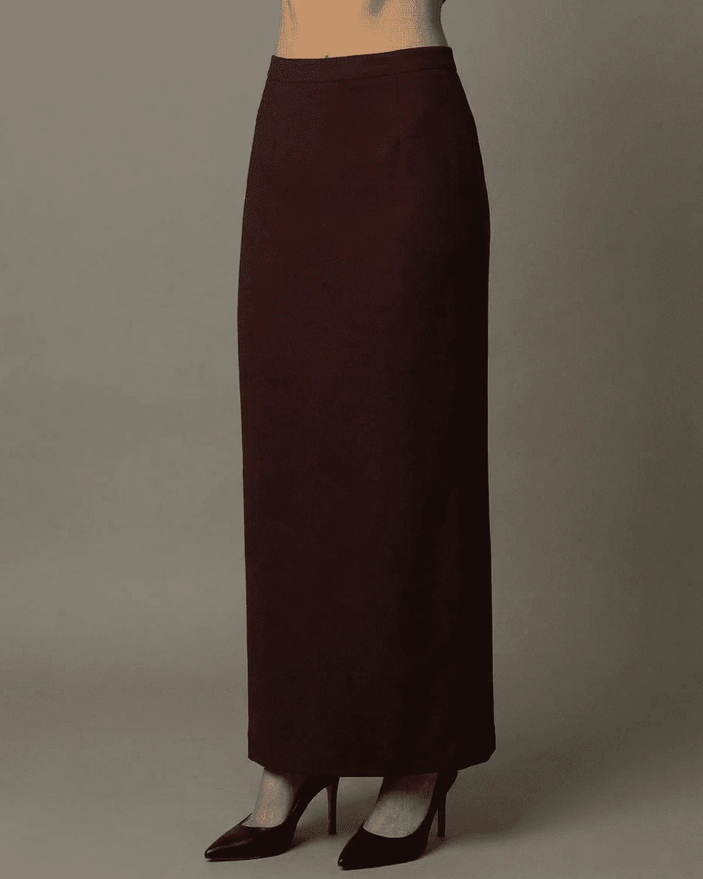Korentine Dames Maxi Rok | Bordeauxrode kleur | Rechte pasvorm