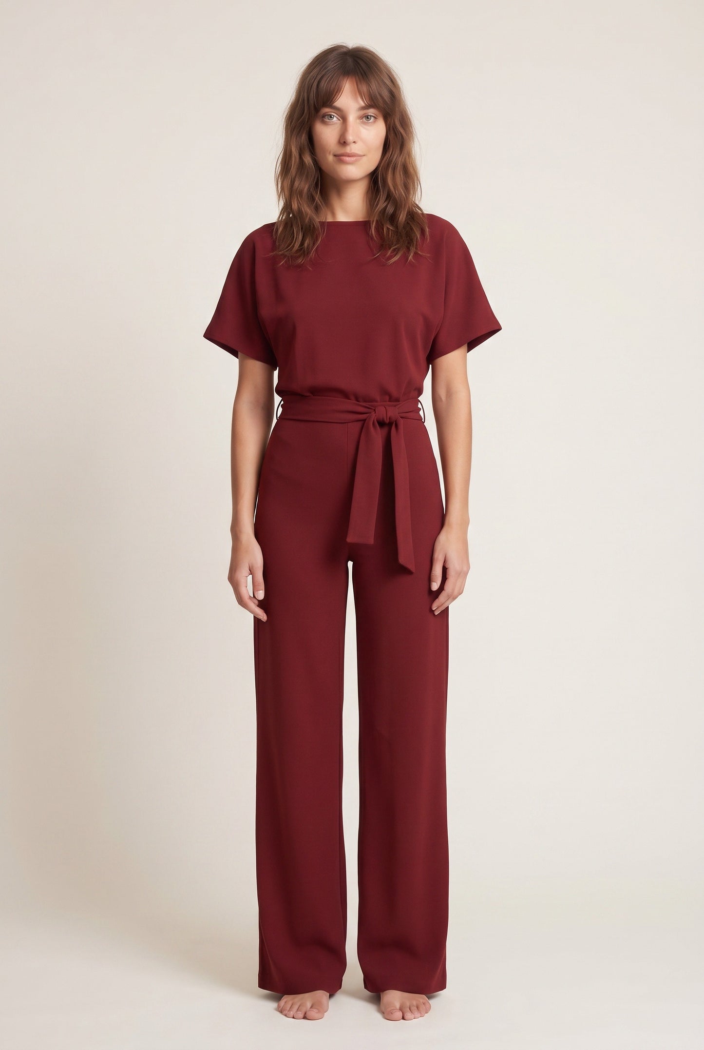 Édith Women's Jumpsuit | Batwing Sleeves | Tie-belt