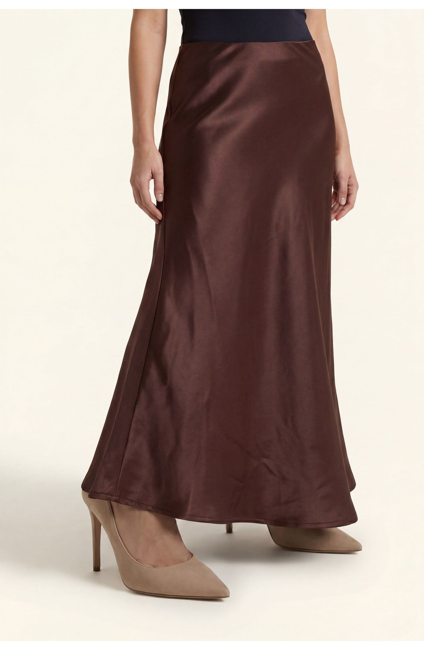 Women's Maxi Dress | Lace V-Neck | Satin Skirt