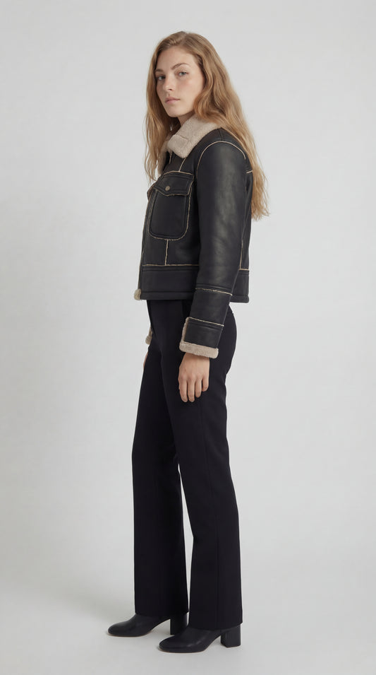 Aurelina Dames Jas | Regular Fit | Met Kraag | Korte Lengte