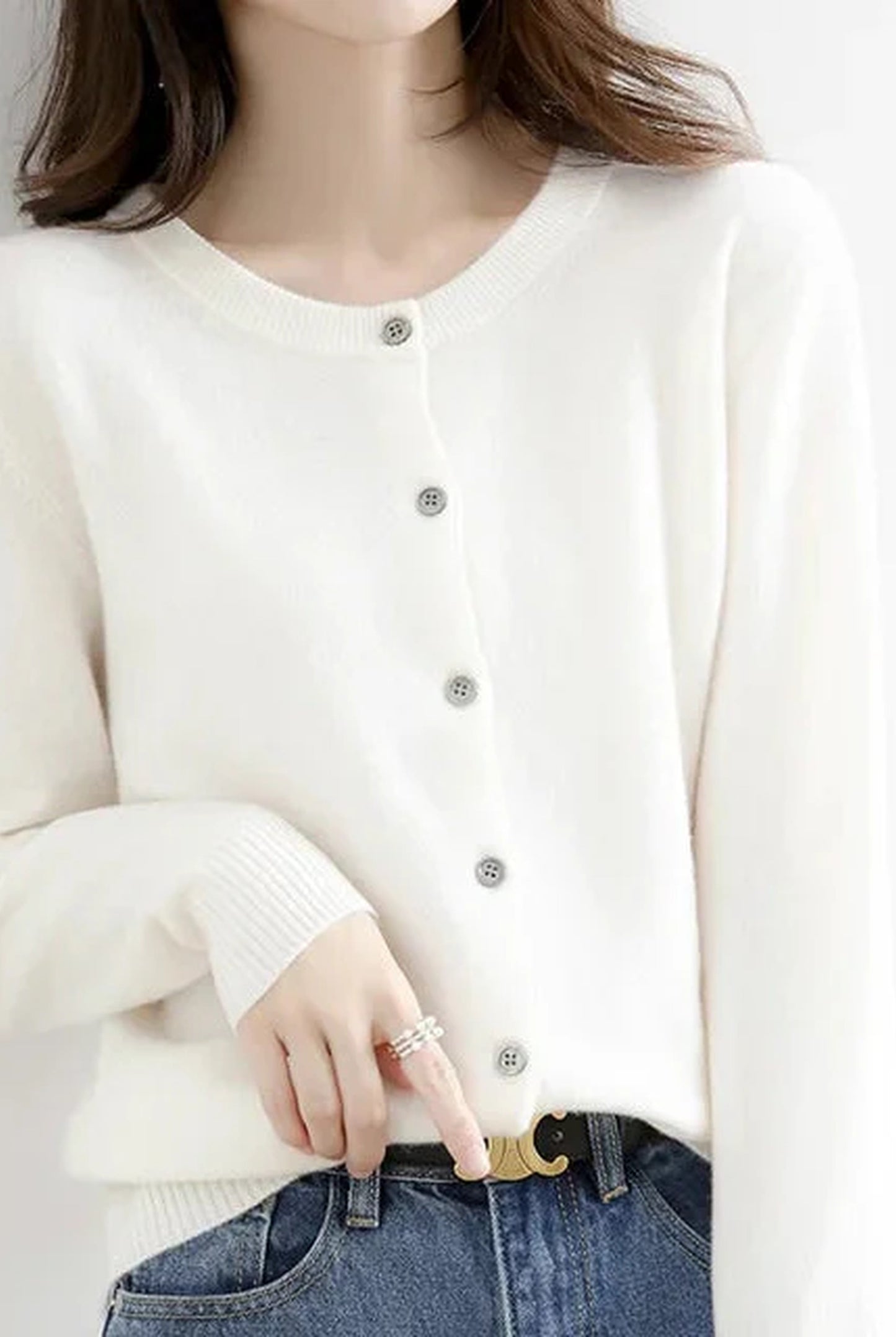 Franceline Dames Cardigan | Ronde Hals | Knoopsluiting