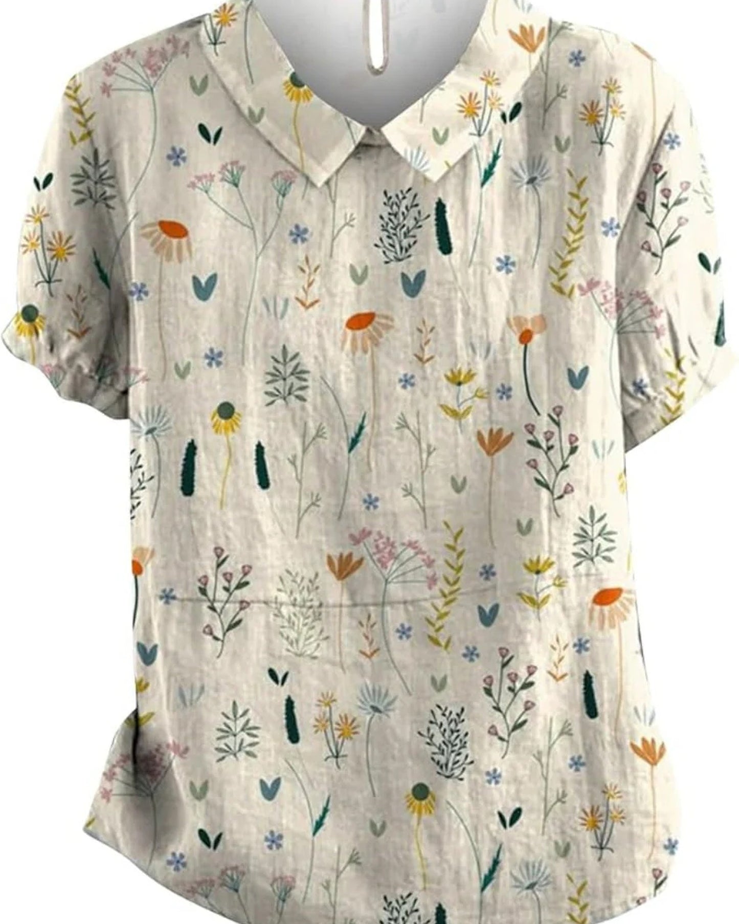Mélissande Dames Blouse | Bloemenprint | Opgerolde Mouwen