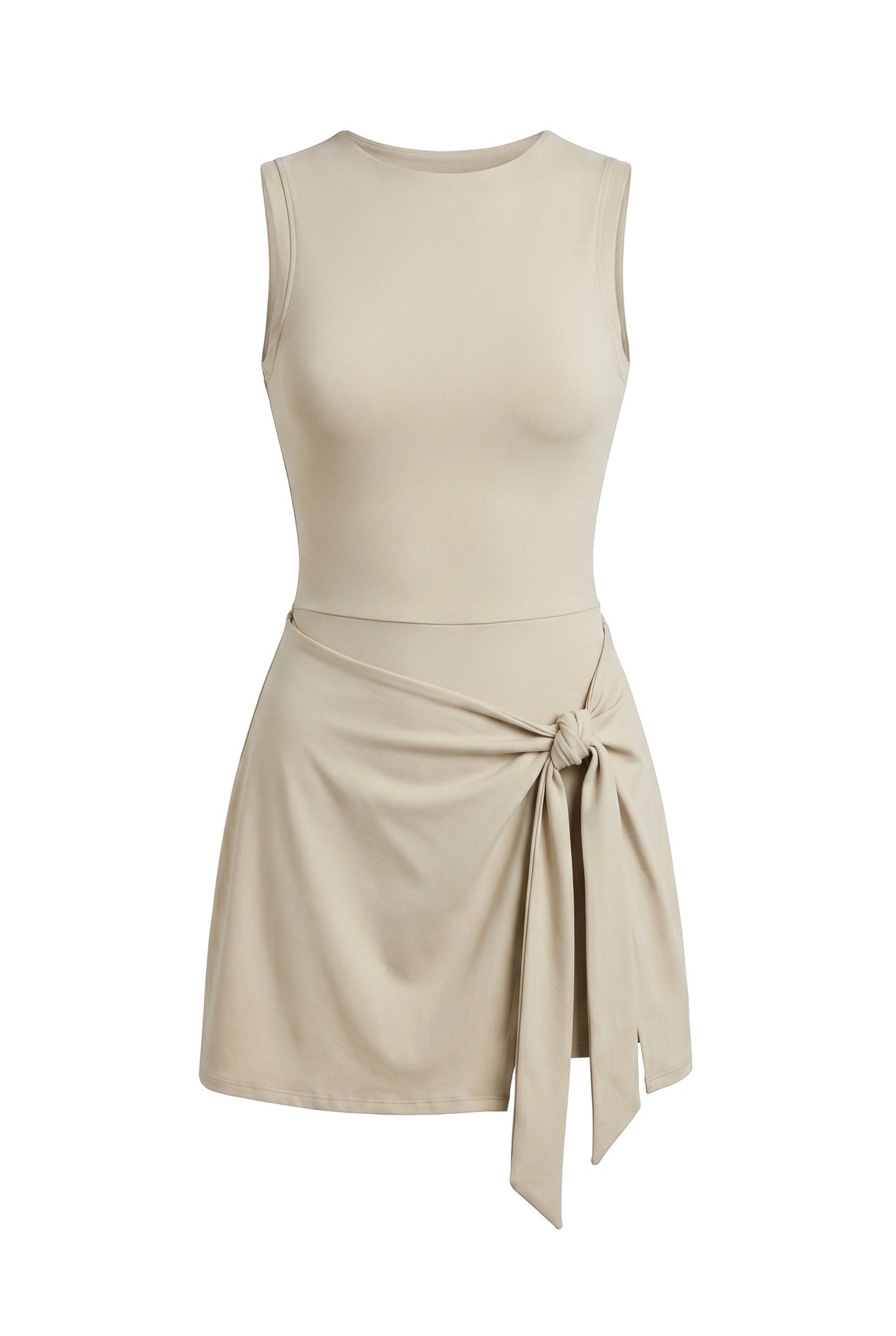 Lyla Dames Mini Jurk | Mouwloos | Zijstrik Detail