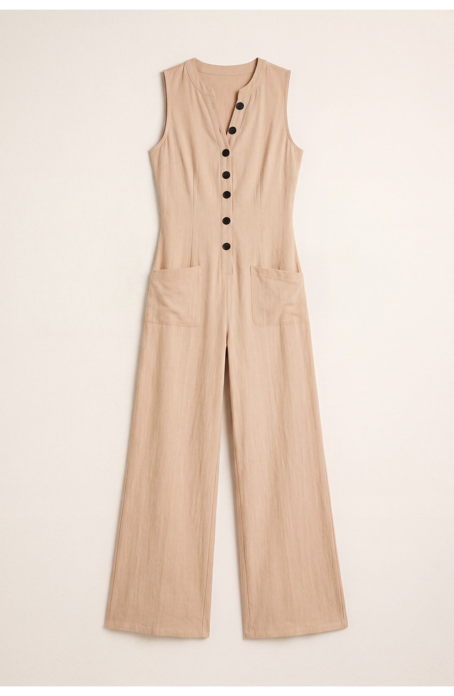 Gaétane Dames Jumpsuit | Knopen Voorkant | Wijde Pijpen