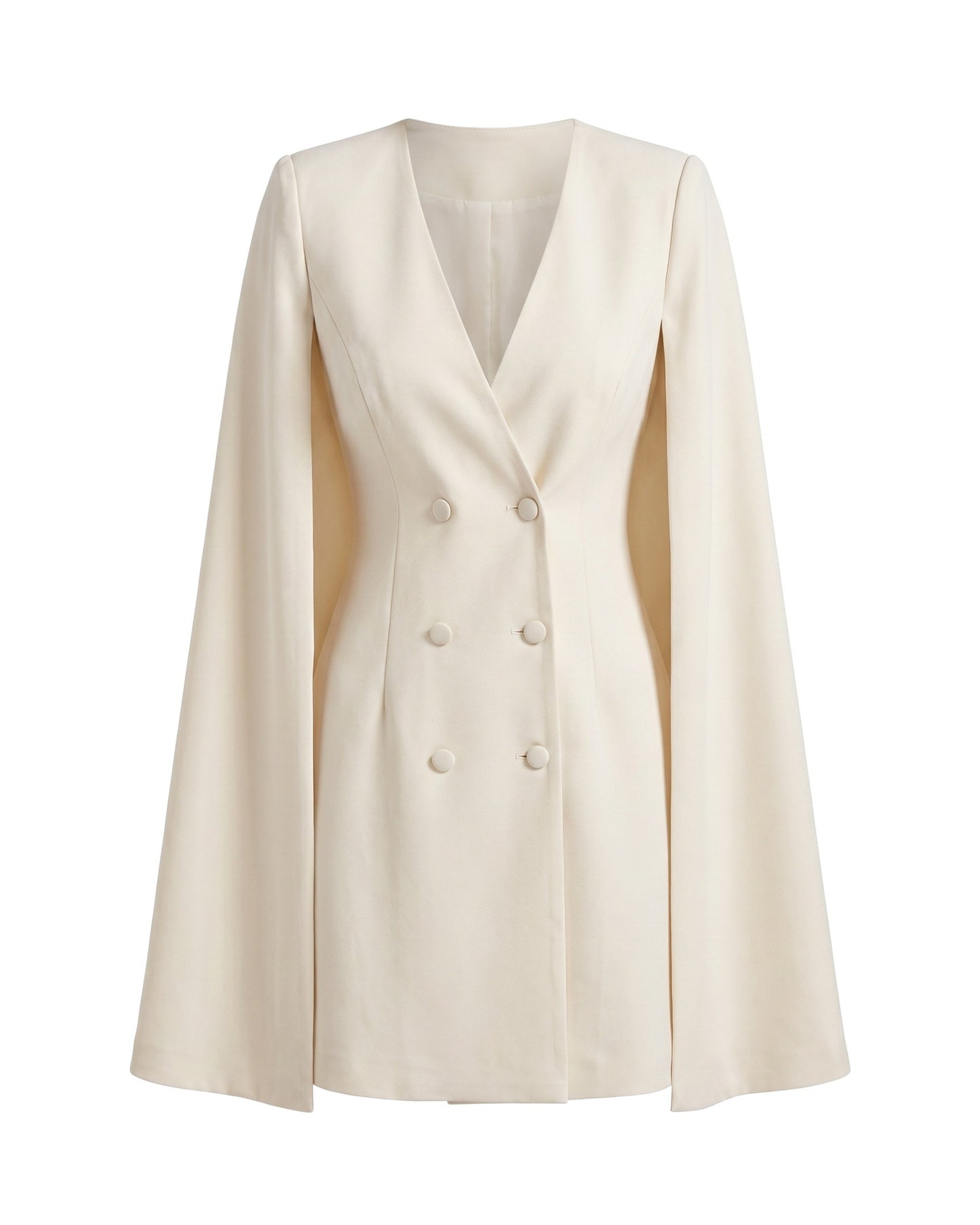 Maëlle Women's Mini Dress | Cape Sleeves | Six-Button Closure