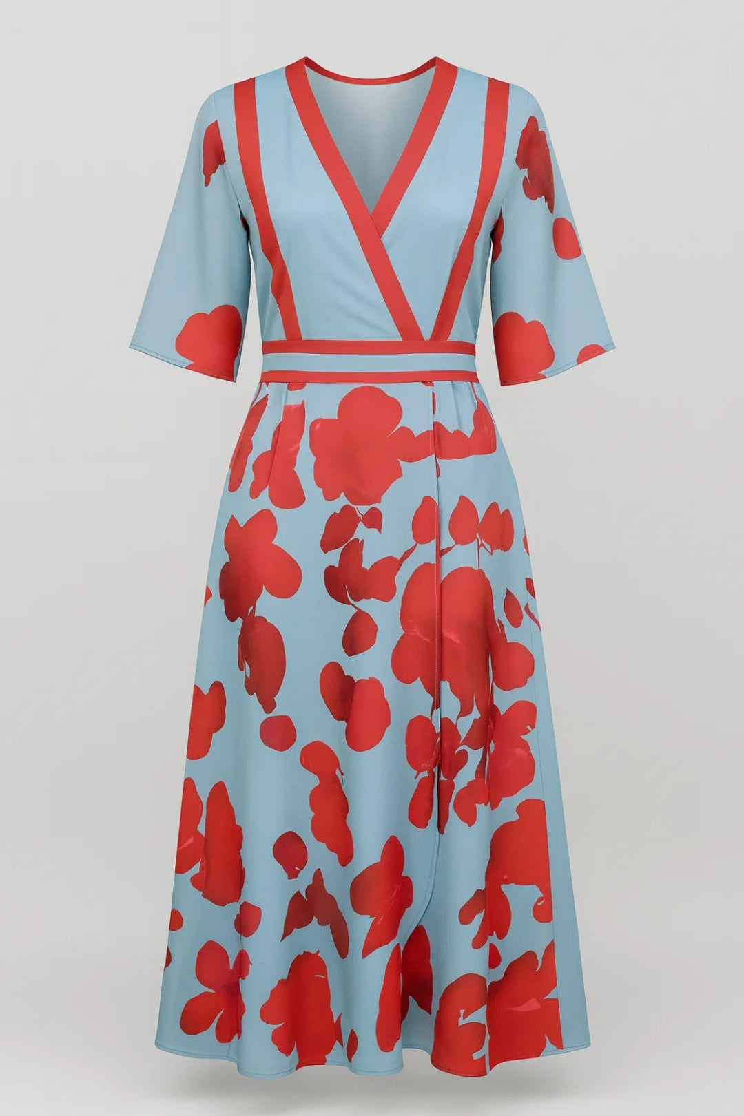 Daria Dames Jurk | Getailleerd | V-hals | Midi 1