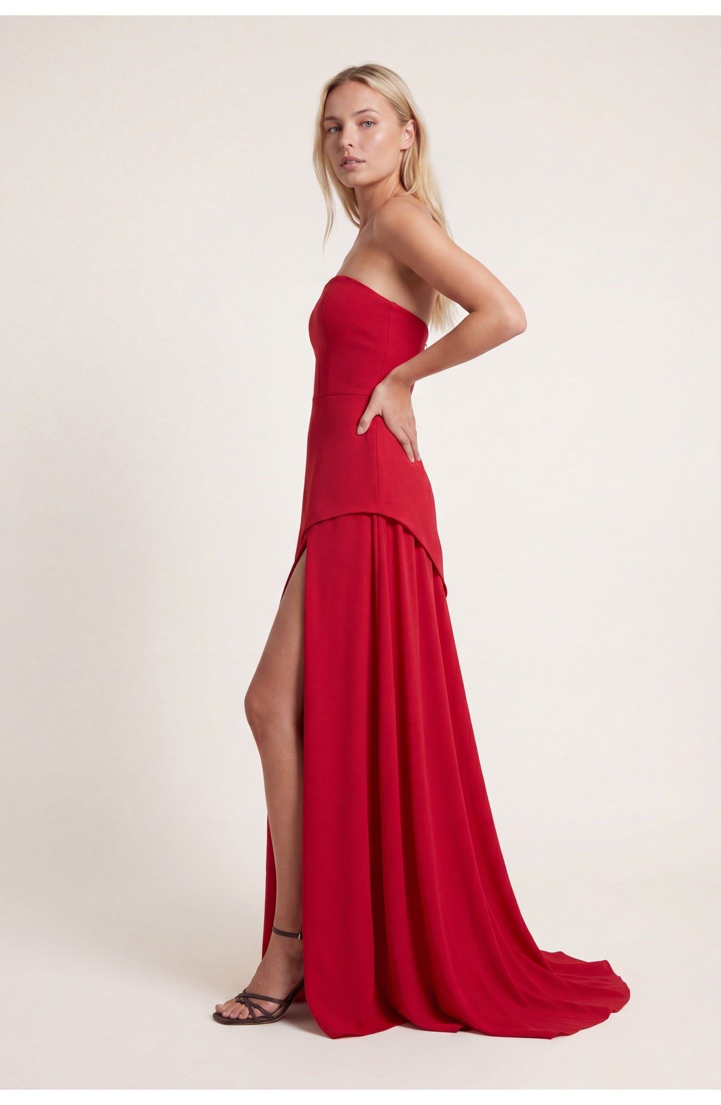 Joëlle Women's Maxi Dress | Strapless Bandeau | Layered Semi-Transparent Skirt