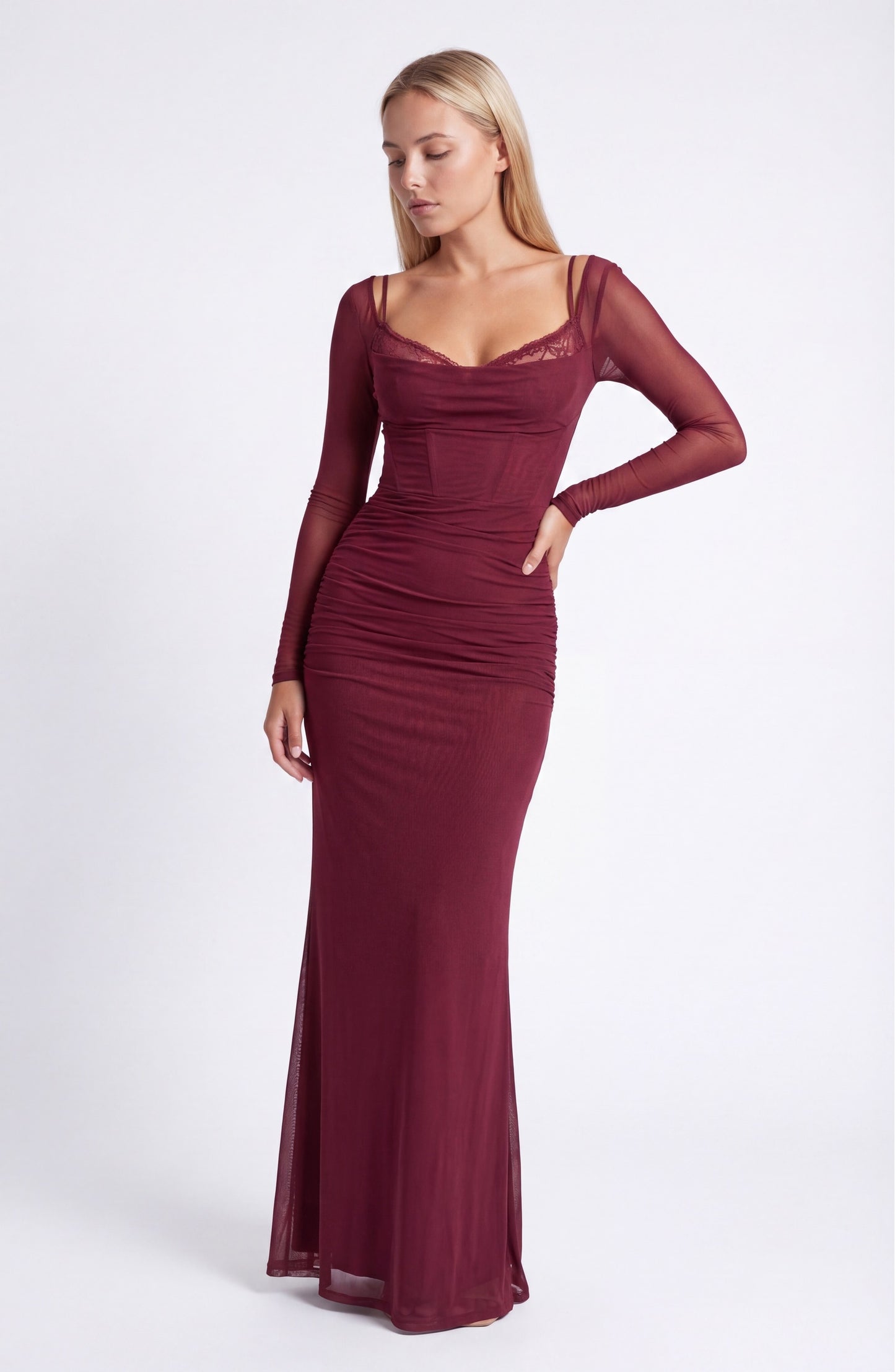 Florentine Dames Maxi Jurk | Berry Temptation | Elegante Lange Jurk