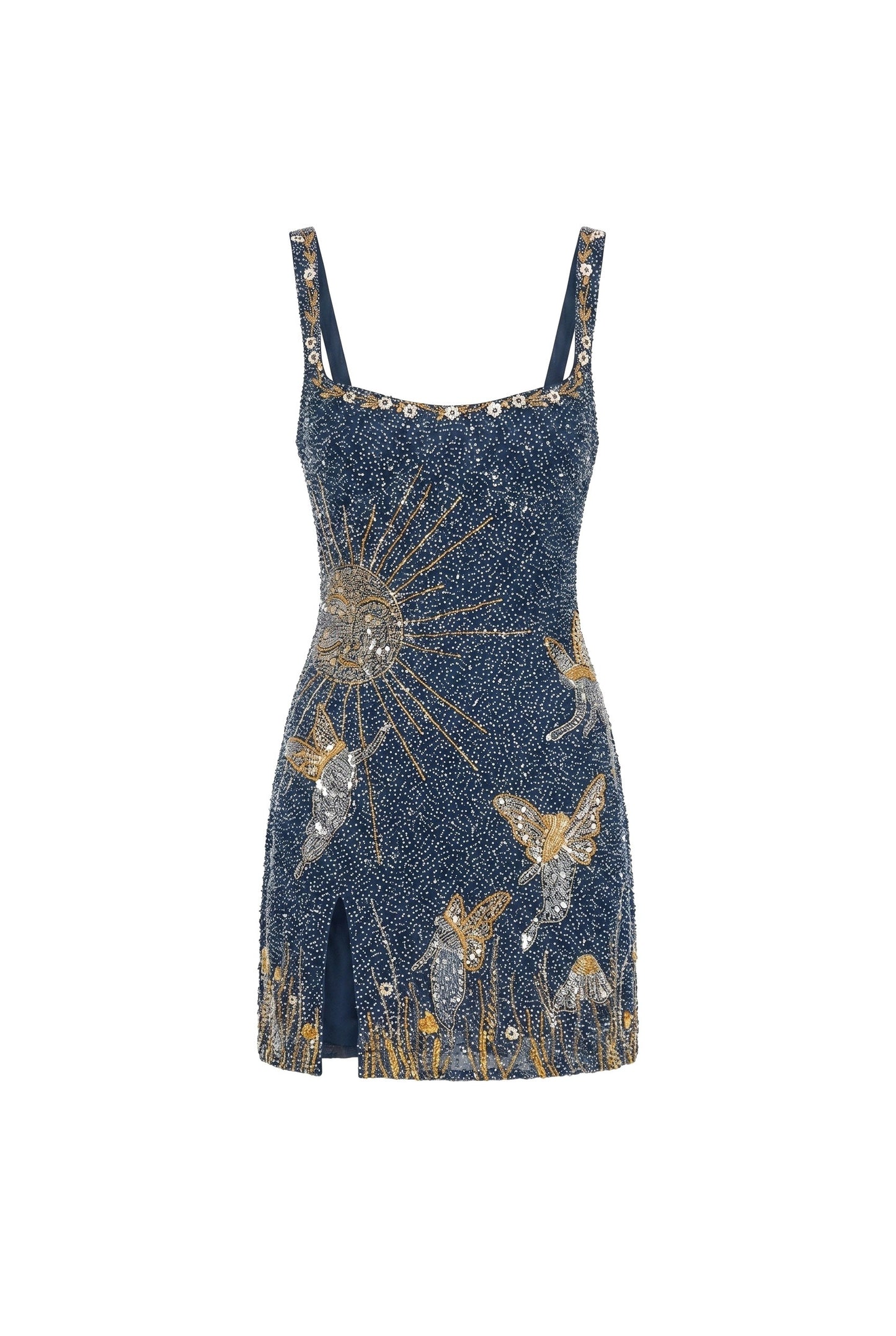 Dames Mini Jurk | Pailletten Design | Hoge Split