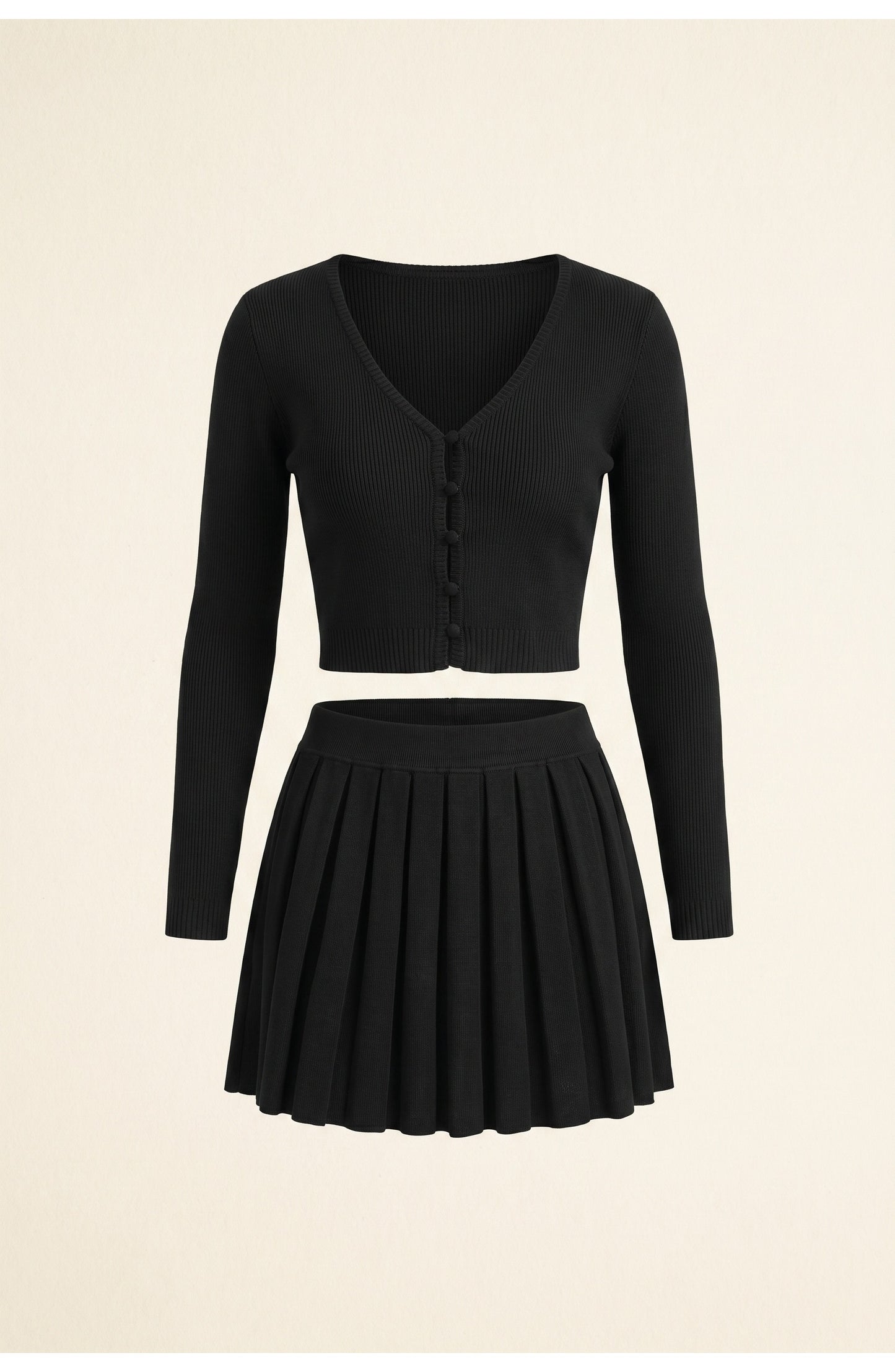 Christelle Women's Co-ord Set | Knotted Cropped Vest | Pleated Mini Skirt