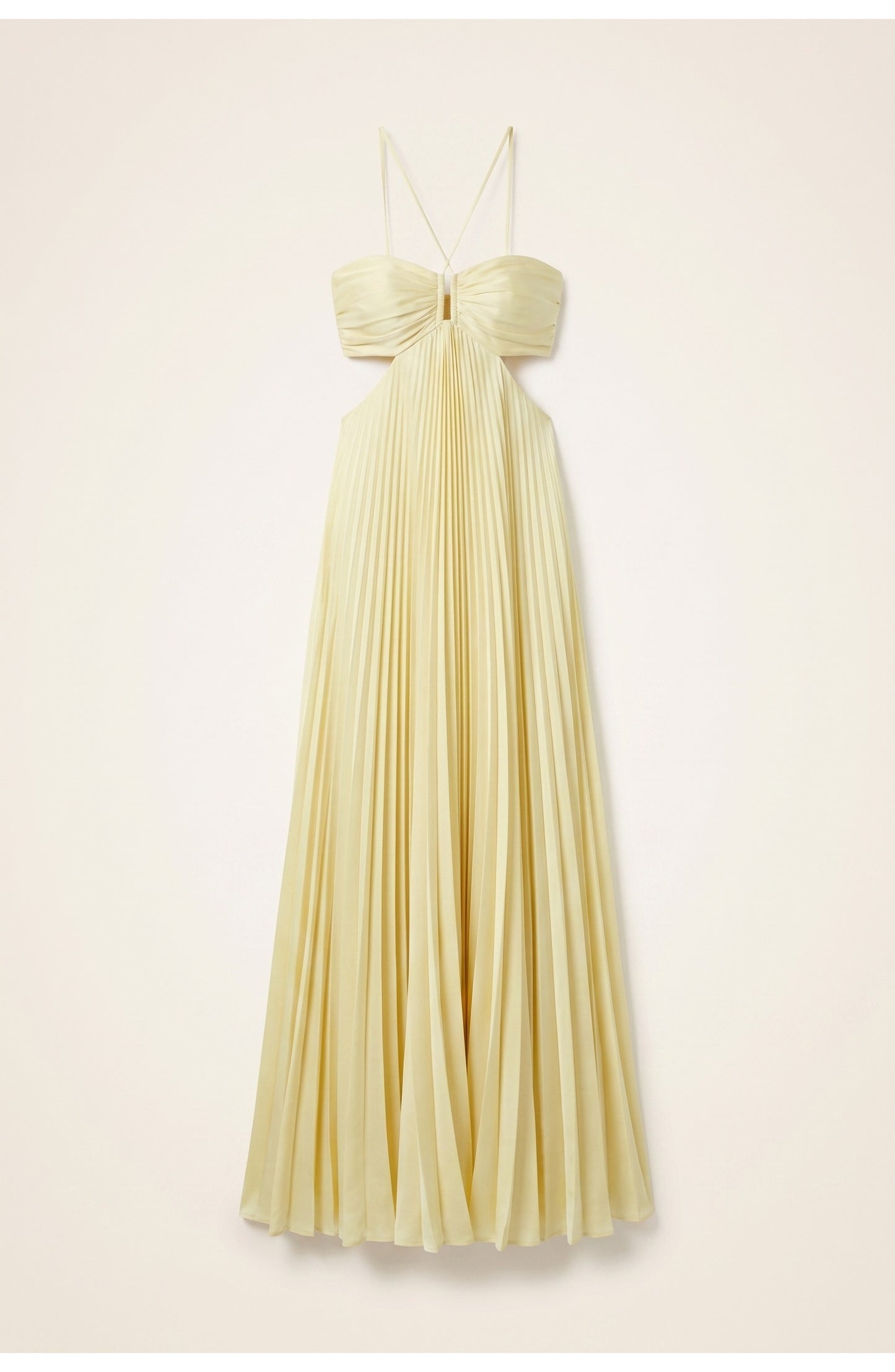 Dames Maxi Jurk | Halternek | Geplisseerde Rok