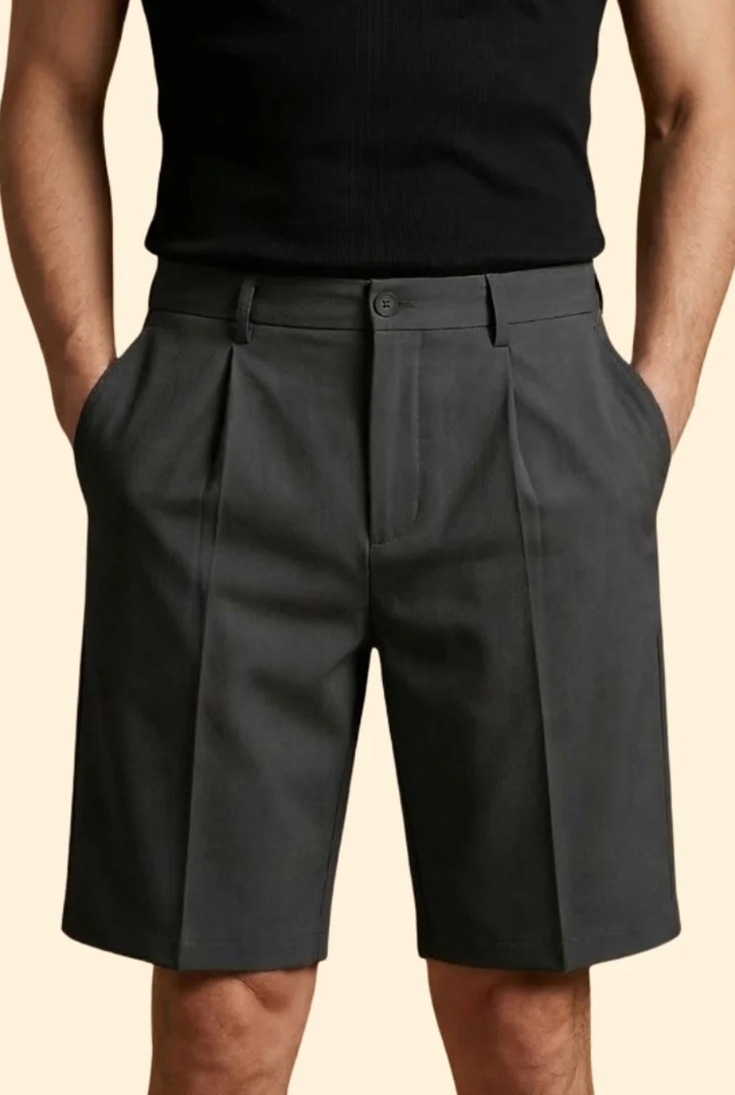 Primo Heren Short | Design z plisowaniem | Szczegóły kieszeni