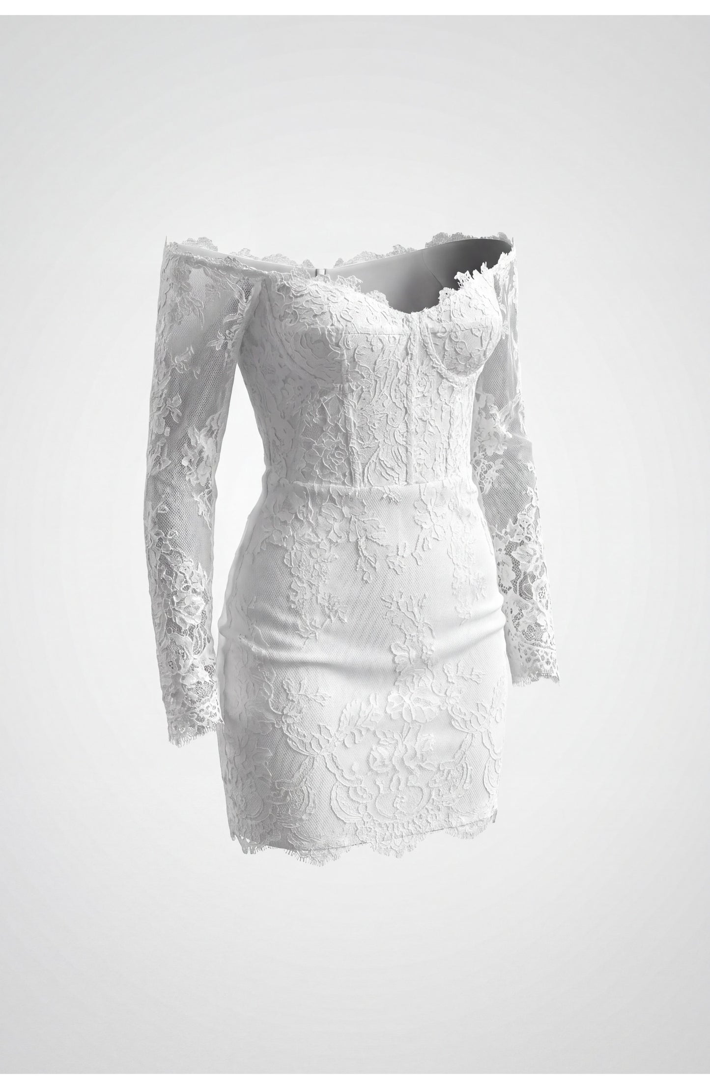 Women's Mini Dress | Off-Shoulder | Long Lace Sleeves