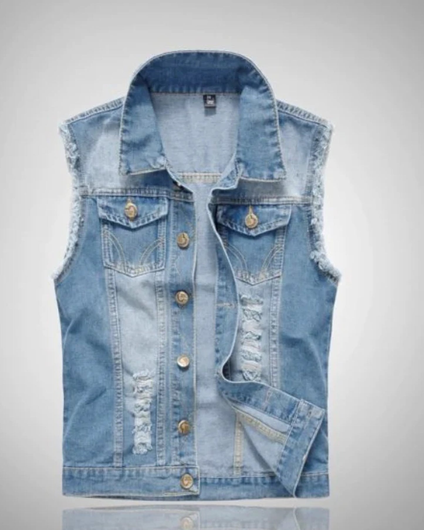 Angelo Heren Bodywarmer | Korte Mouwen | Goudkleurige Knopen