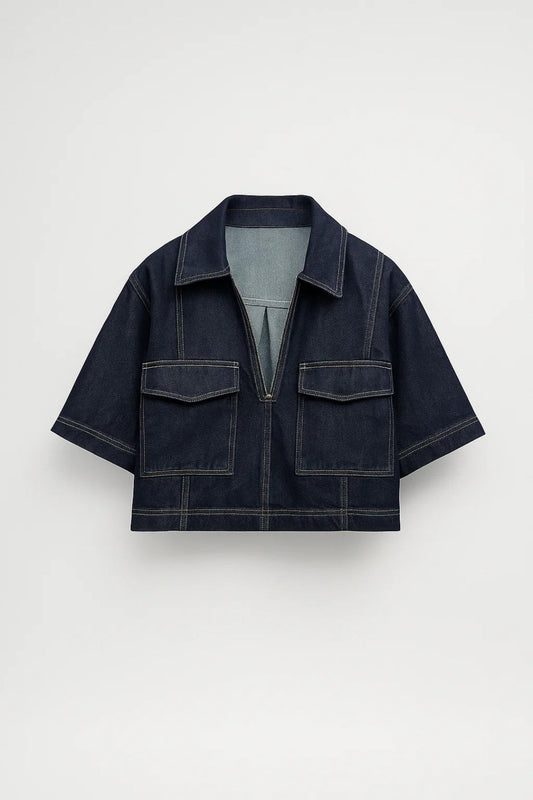 Livia Dames Tweedelige Set | Cropped Blouse | Asymmetrische Rok | Utility-Details 1