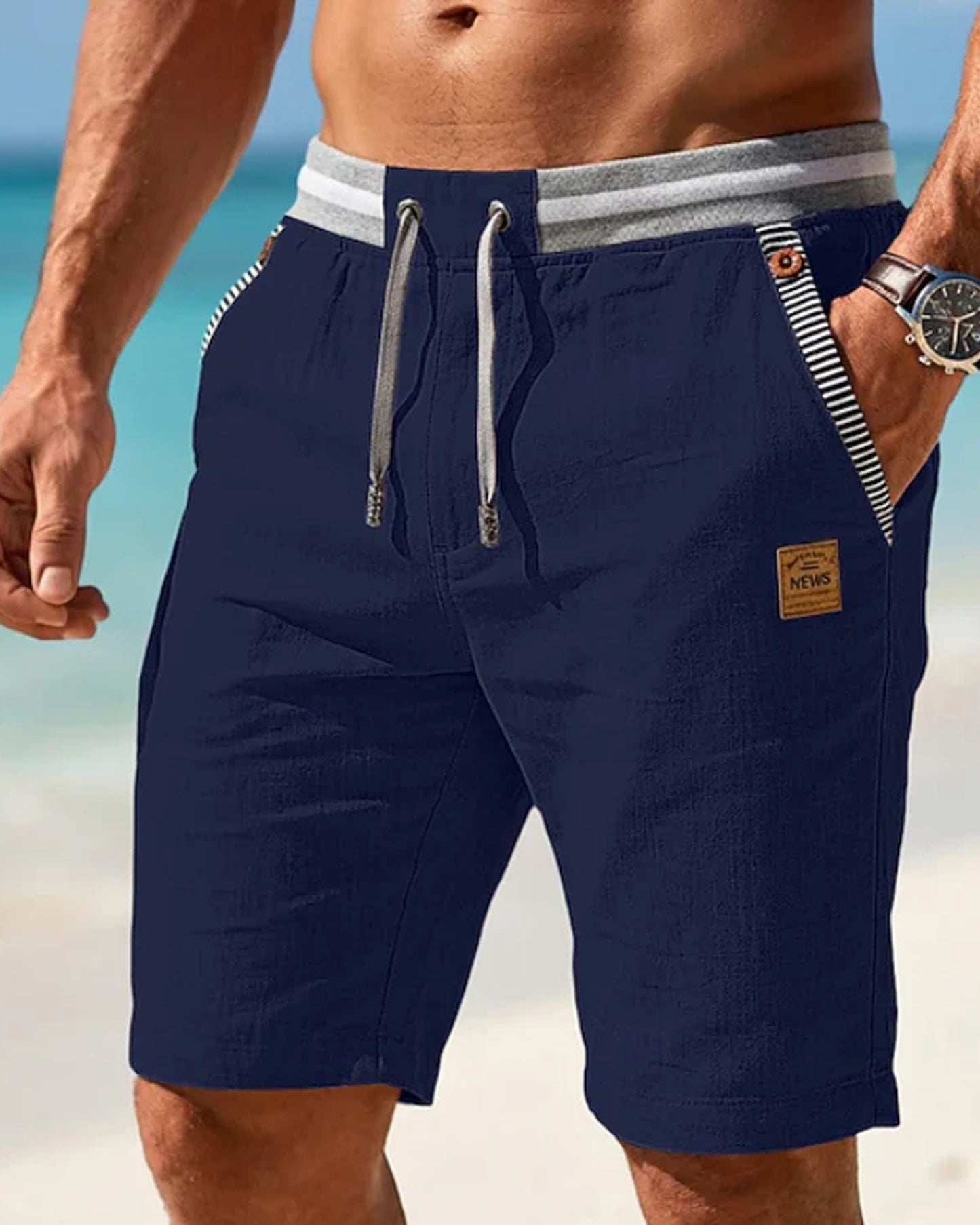 Carmelo Heren Short | Trekkoord Tailleband | Zijzakken