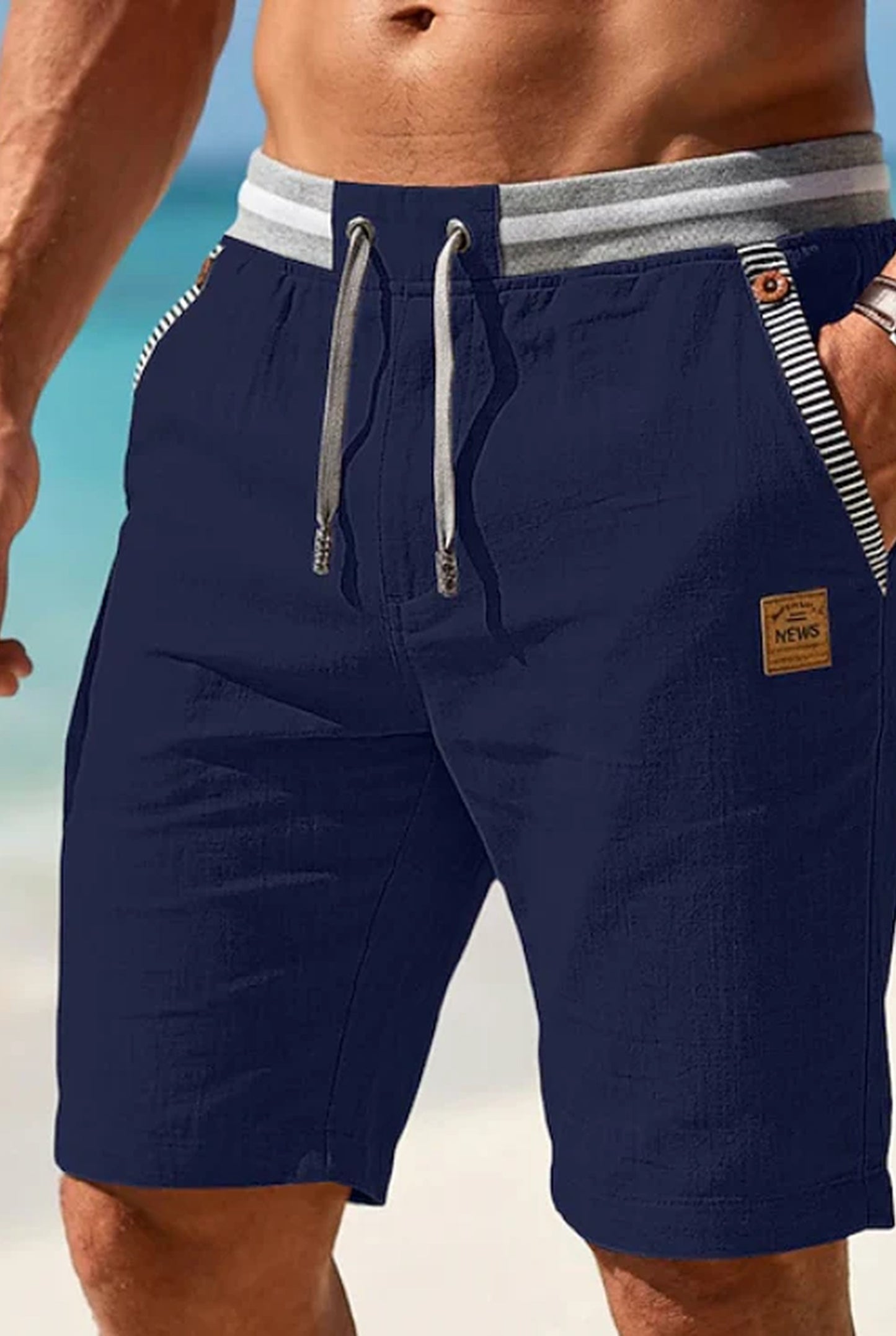 Diego Heren Shorts | Linning med snøre | Læderlogo-patch