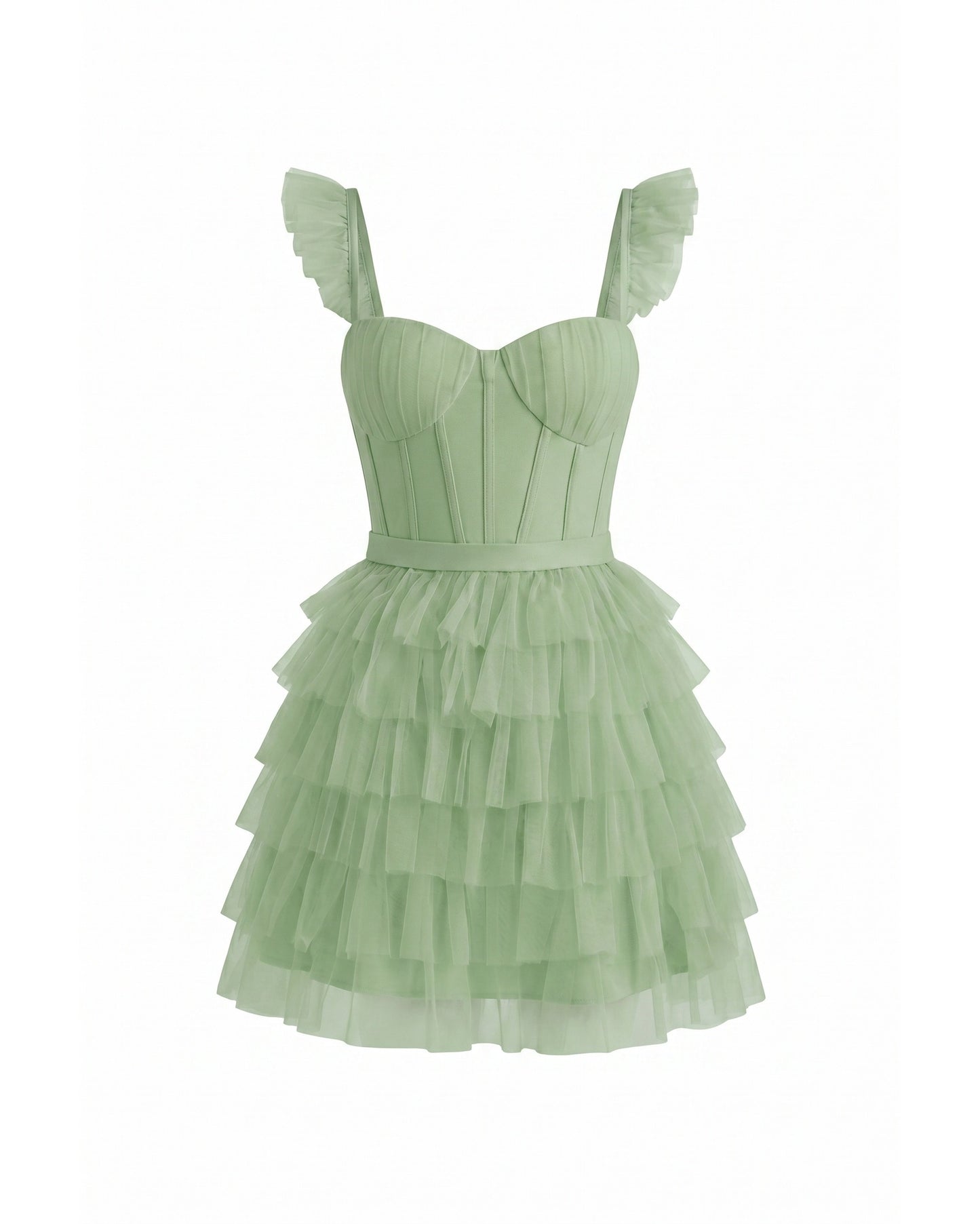 Annick Women's Mini Dress | Layered Tulle Skirt | Stitched Bustier Bodice