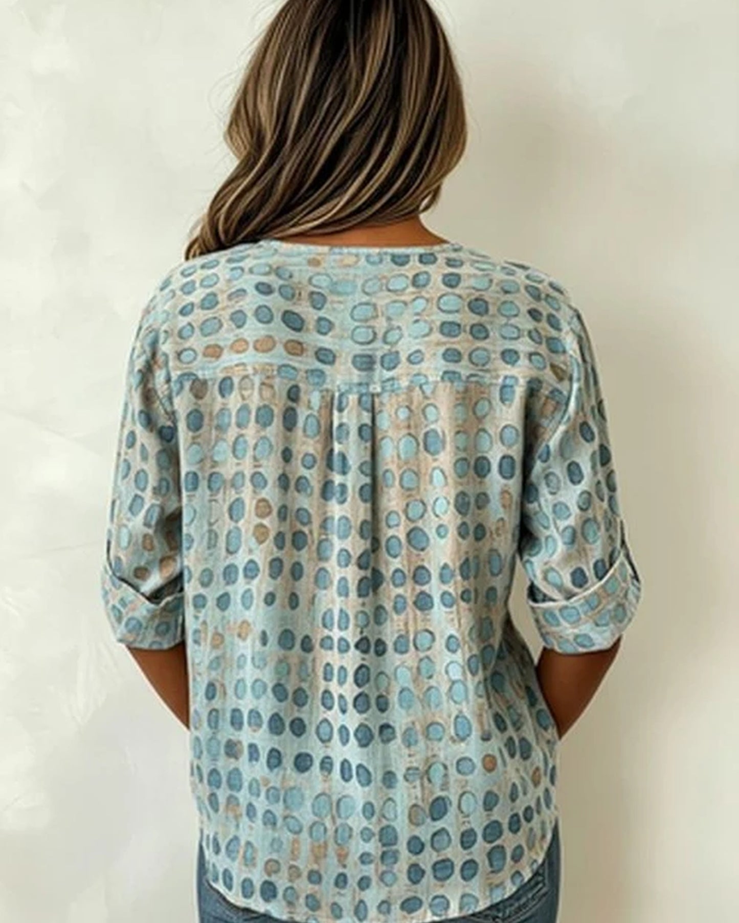 Brunella Dames Blouse | Polkadot Print | Korte Mouwen