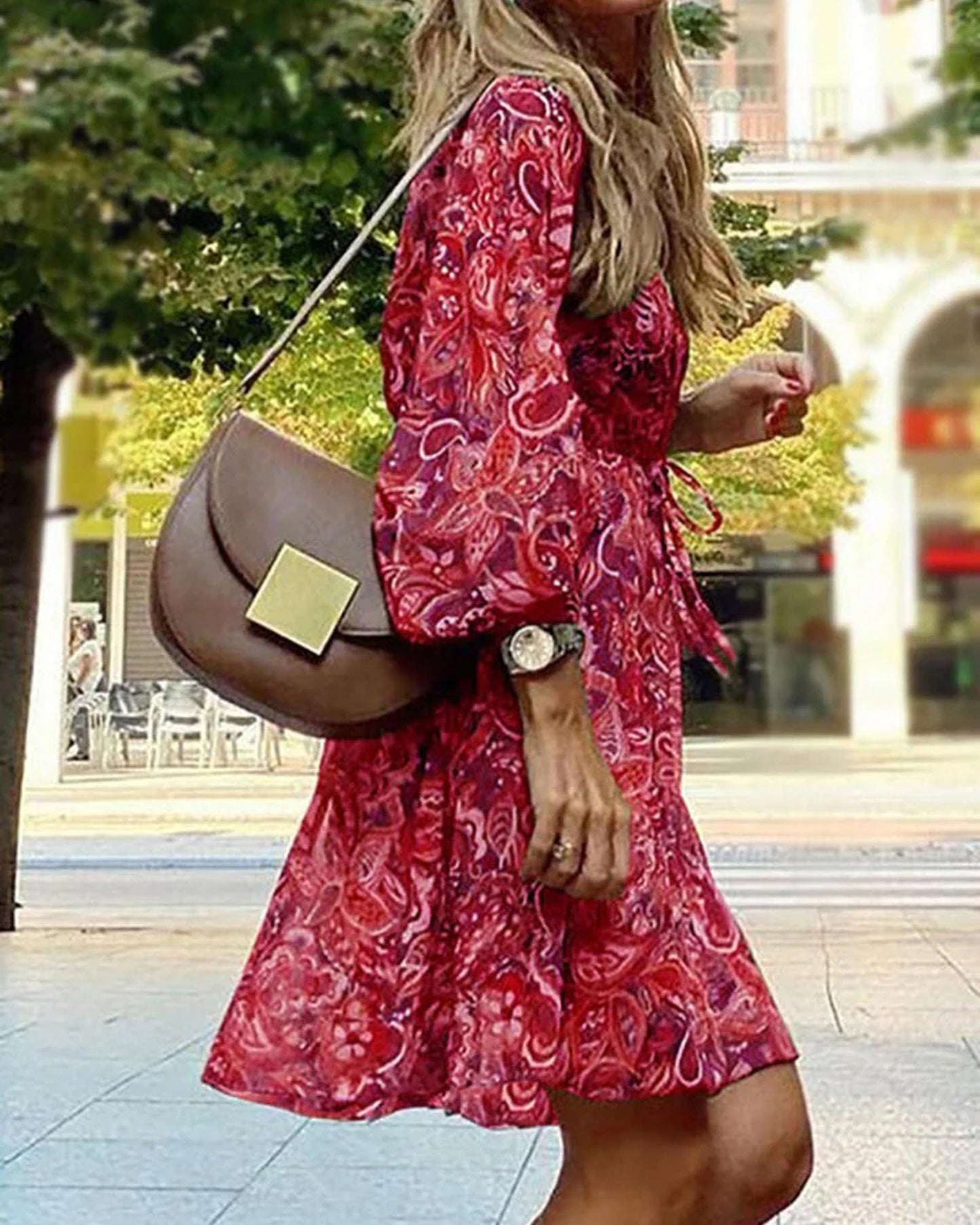 Azéline Women's Mini Dress | Paisley Print | Wide Sleeves