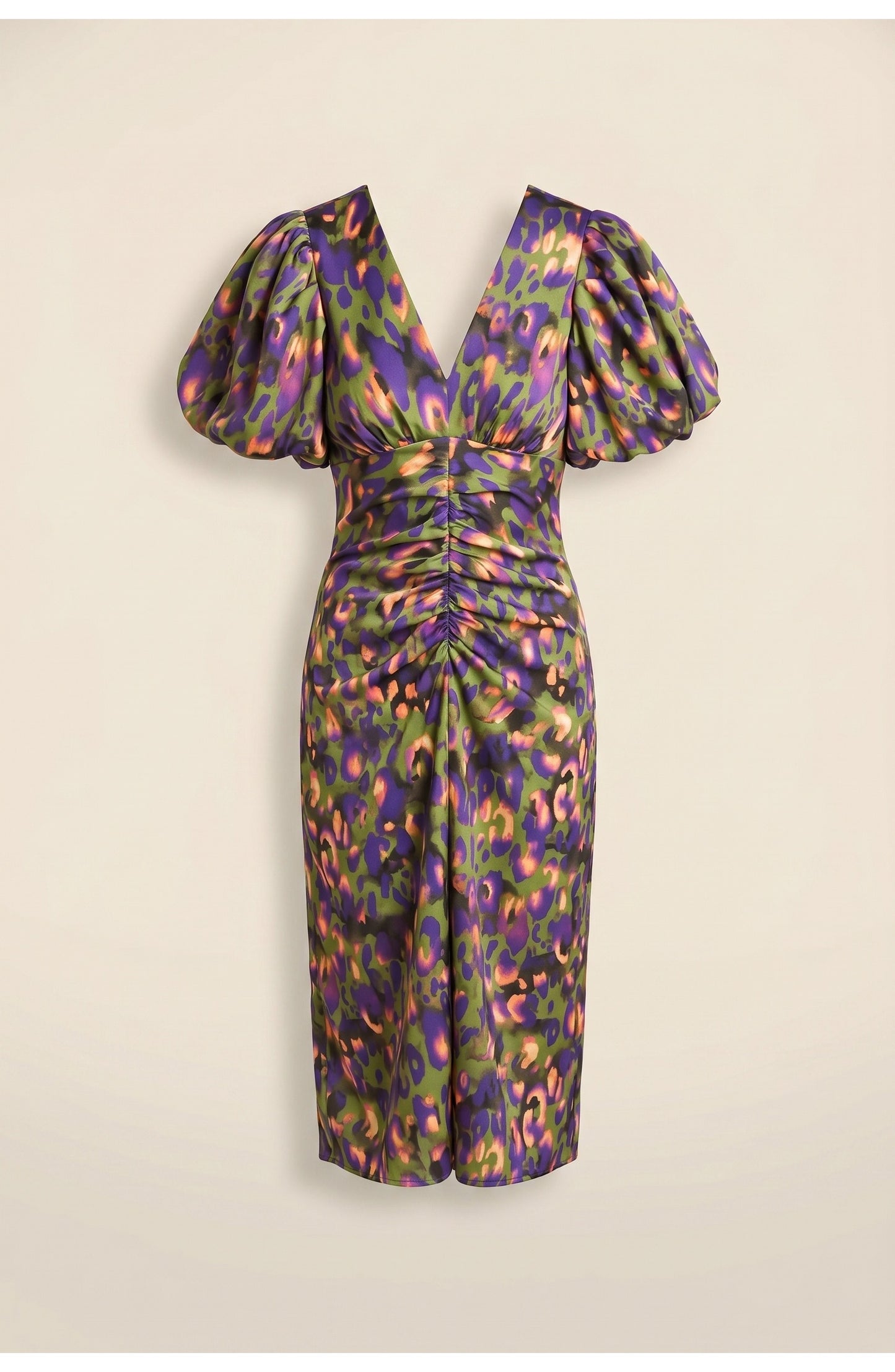 Ariane Women's Midi Dress | Puff Sleeves | Floral Print