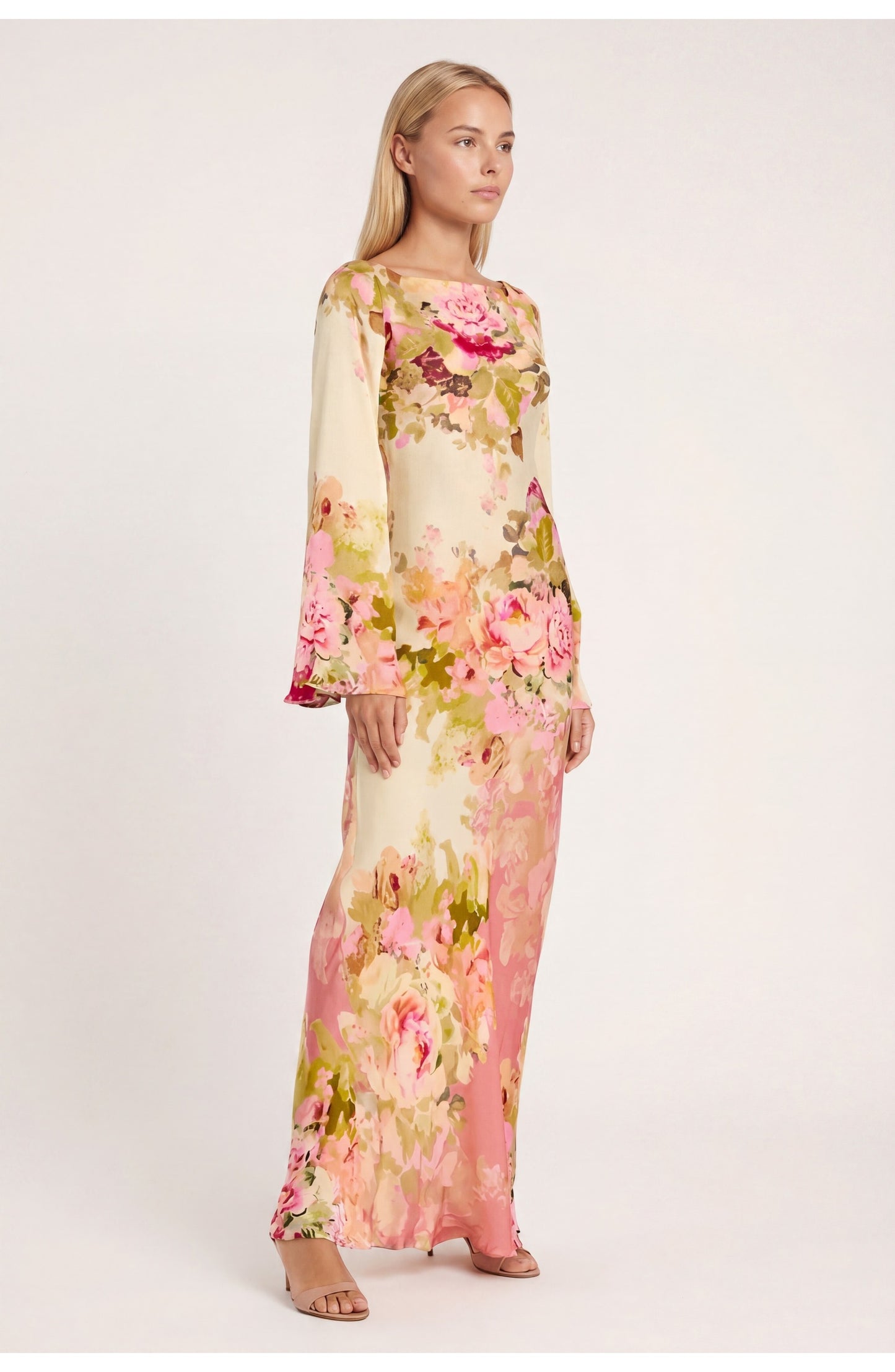 Women's Maxi Dress | Floral Print | Wide Sleeves