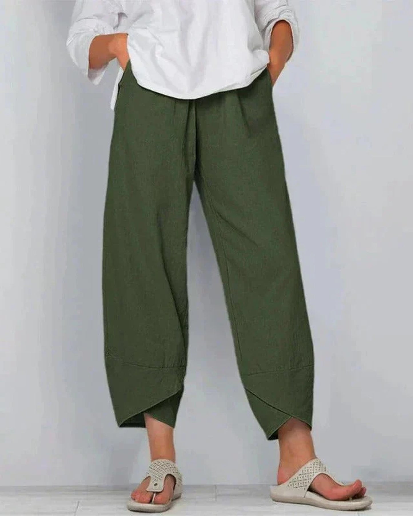 Béline Dames Broek | Wijde Pijpen | Gekruiste Zoom