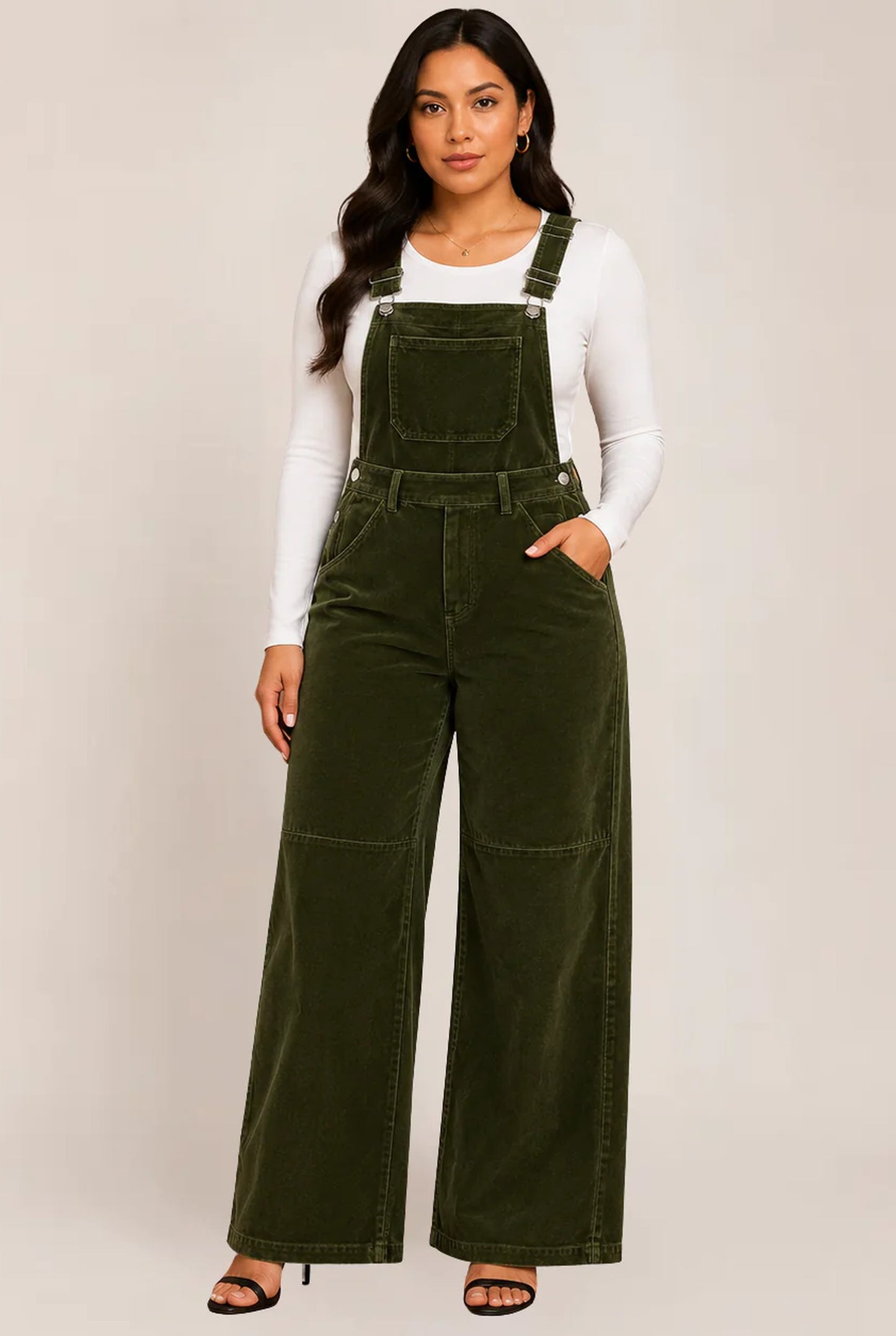 Ramona Dames Jumpsuit | Wijde Pijpen | Verstelbare Schouderbandjes