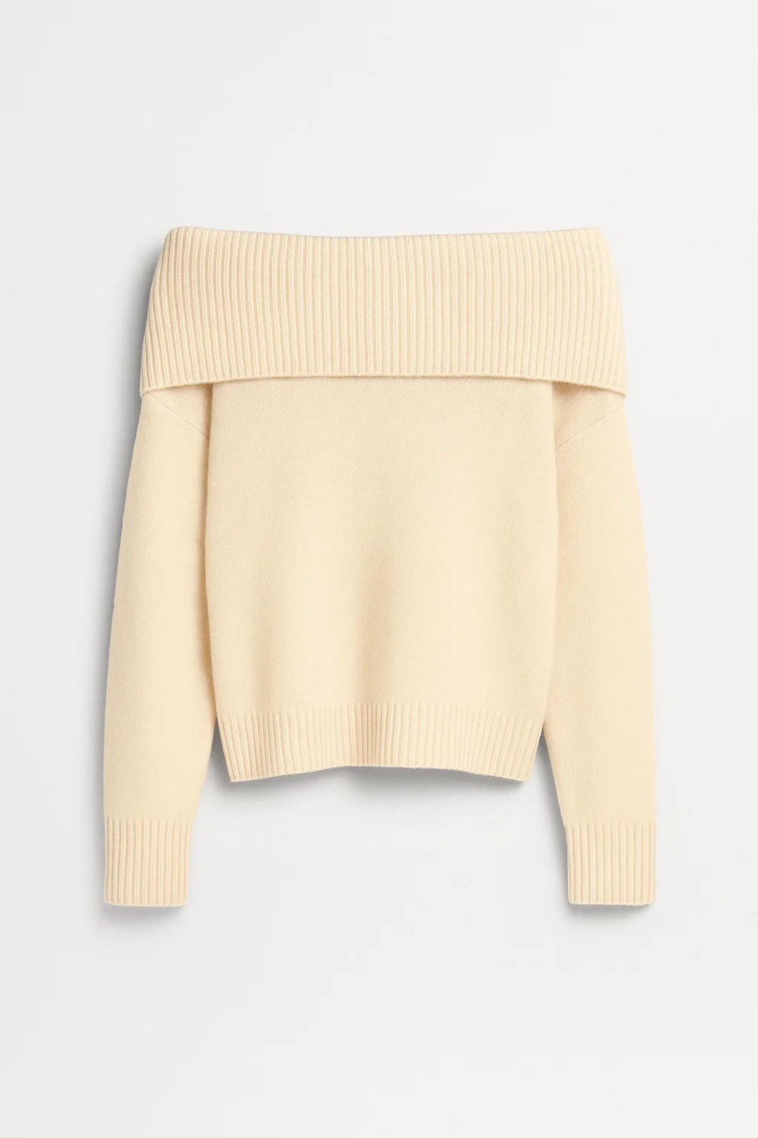 Ornella Dames Trui | Losvallend | Off-Shoulder | Brede Geribde Kraag 3
