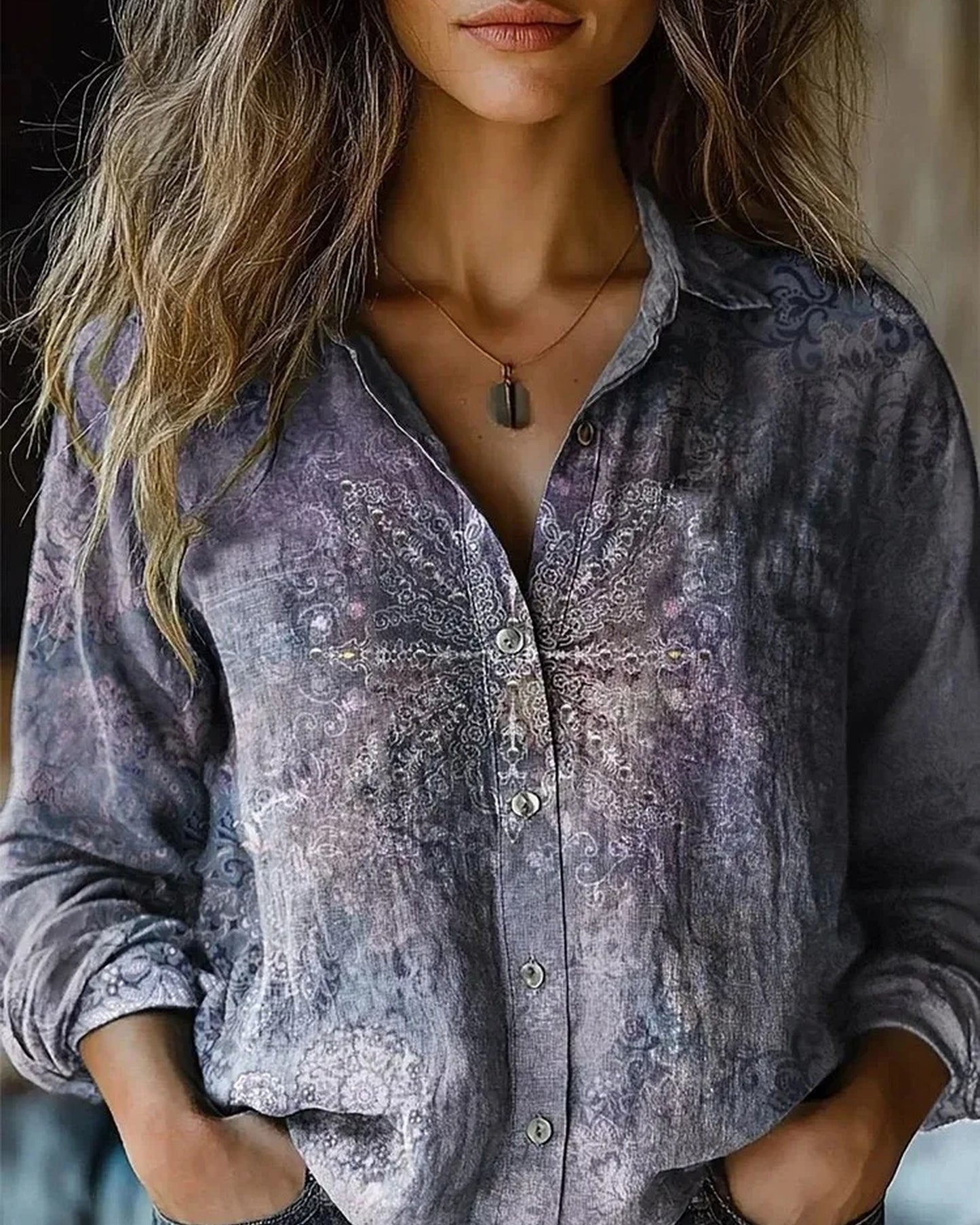Annelise Dames Top | Bloemenprint | Lange Mouwen