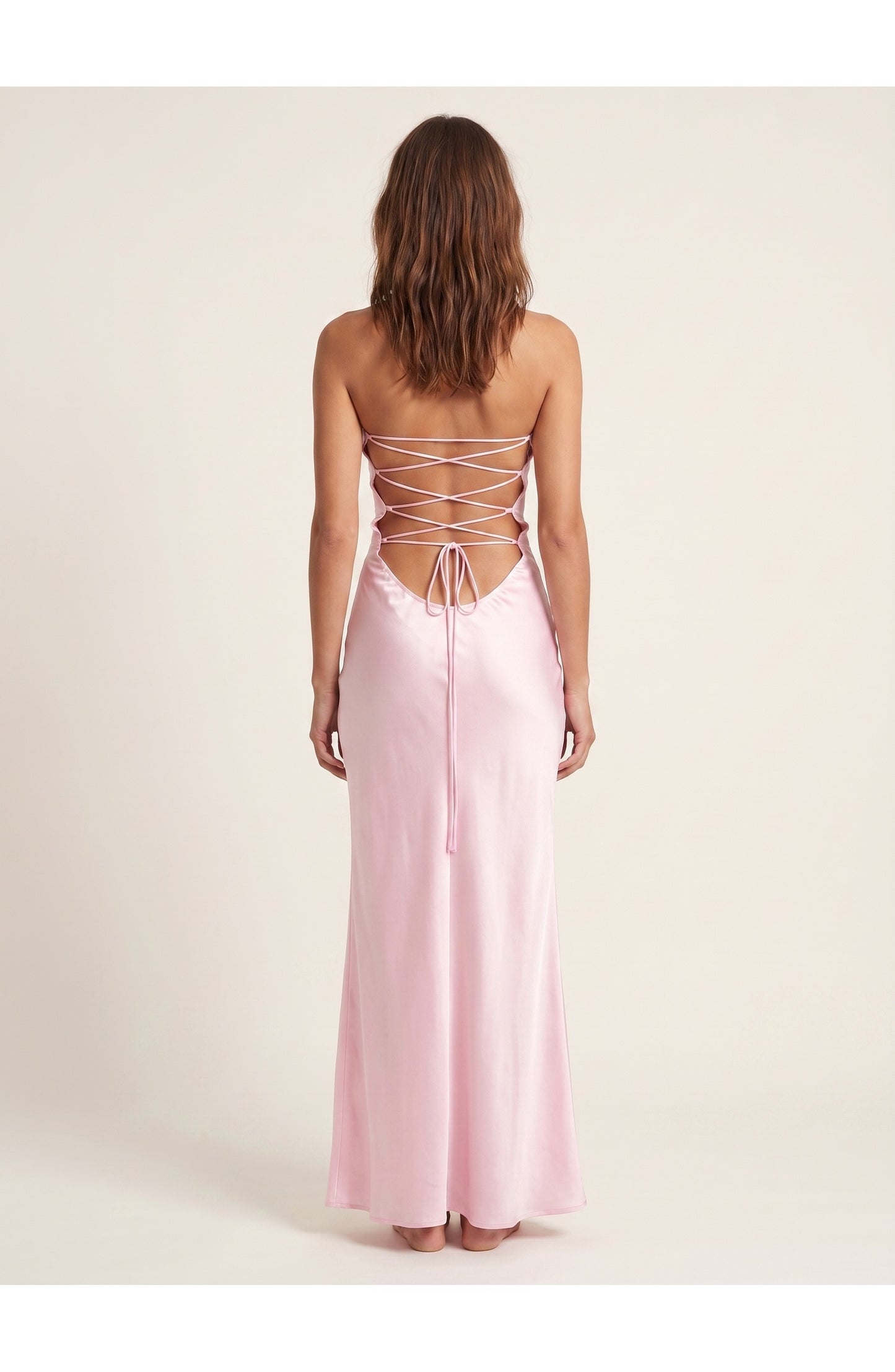 Liane Dames Maxi Jurk | Satijn Halter Neckholder | Geborduurd Bustier Detail