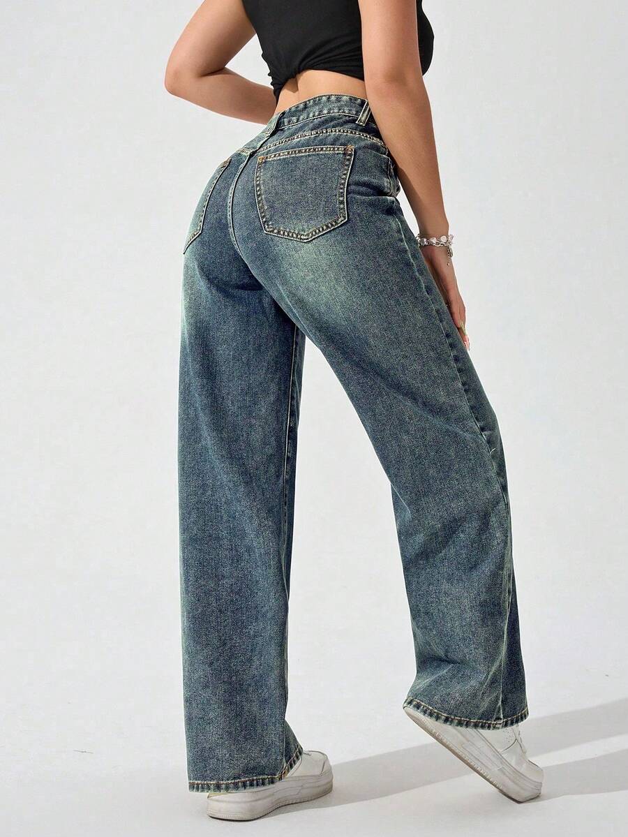 Raffaella Dames Rechte Jeans | Hoge Taille | Retro-Look | Non-Stretch Denim 4