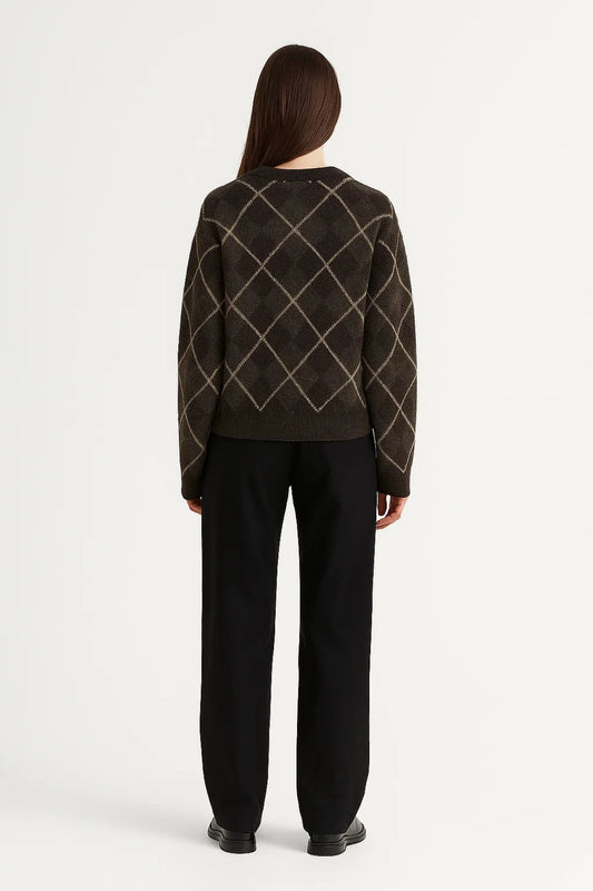 Ragna Damestrui | Ruitpatroon Comfortabele Pasvorm 1