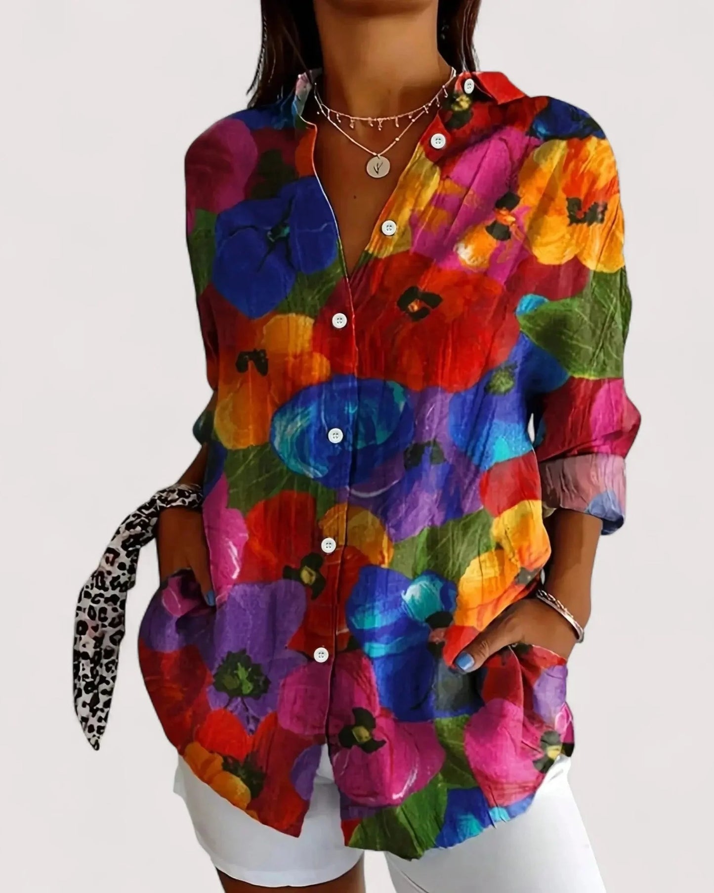 Robinette Dames Blouse | Abstract Print | Oversized Pasvorm