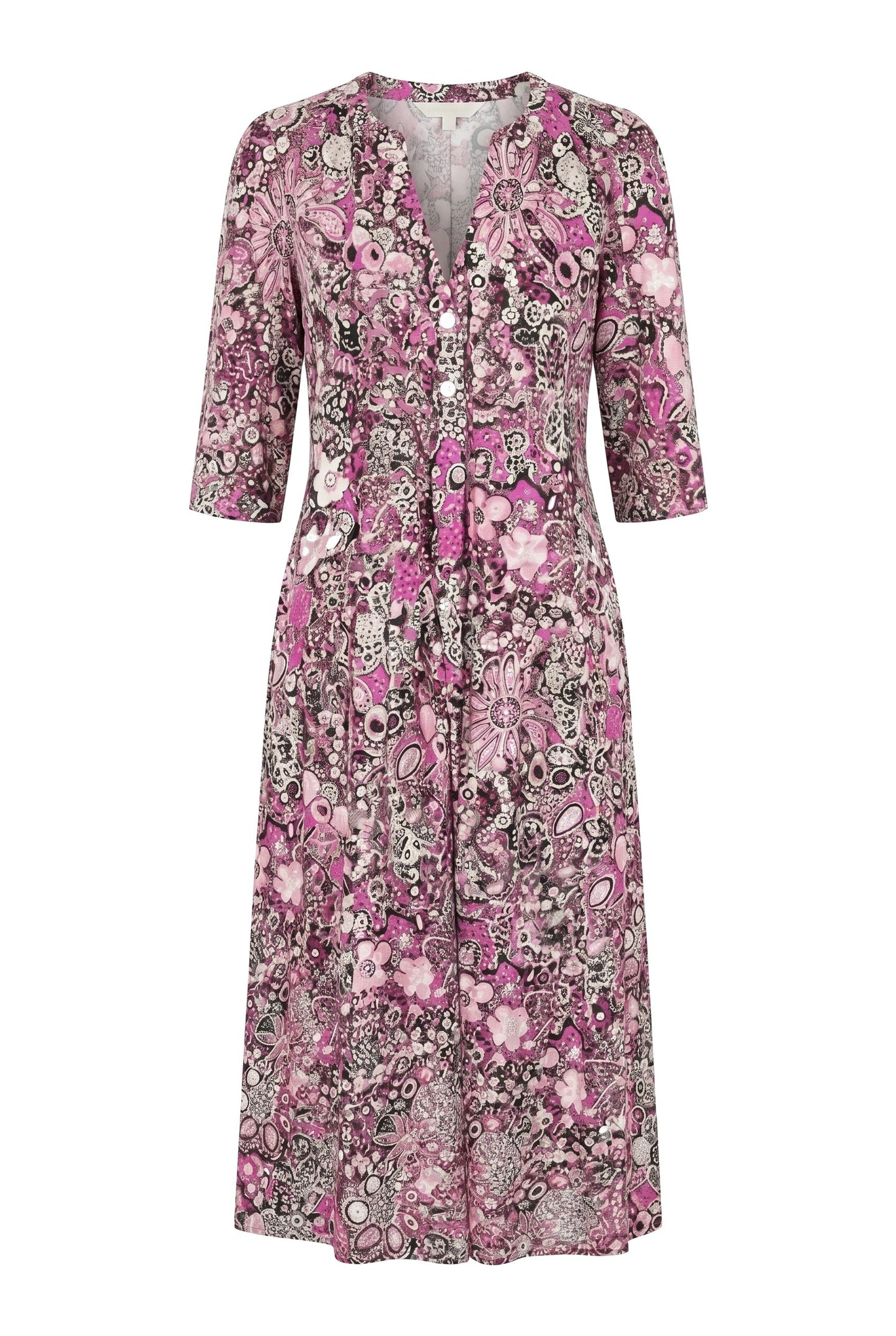 Nelly Dames Midi Jurk | V-Hals | Bloemenprint