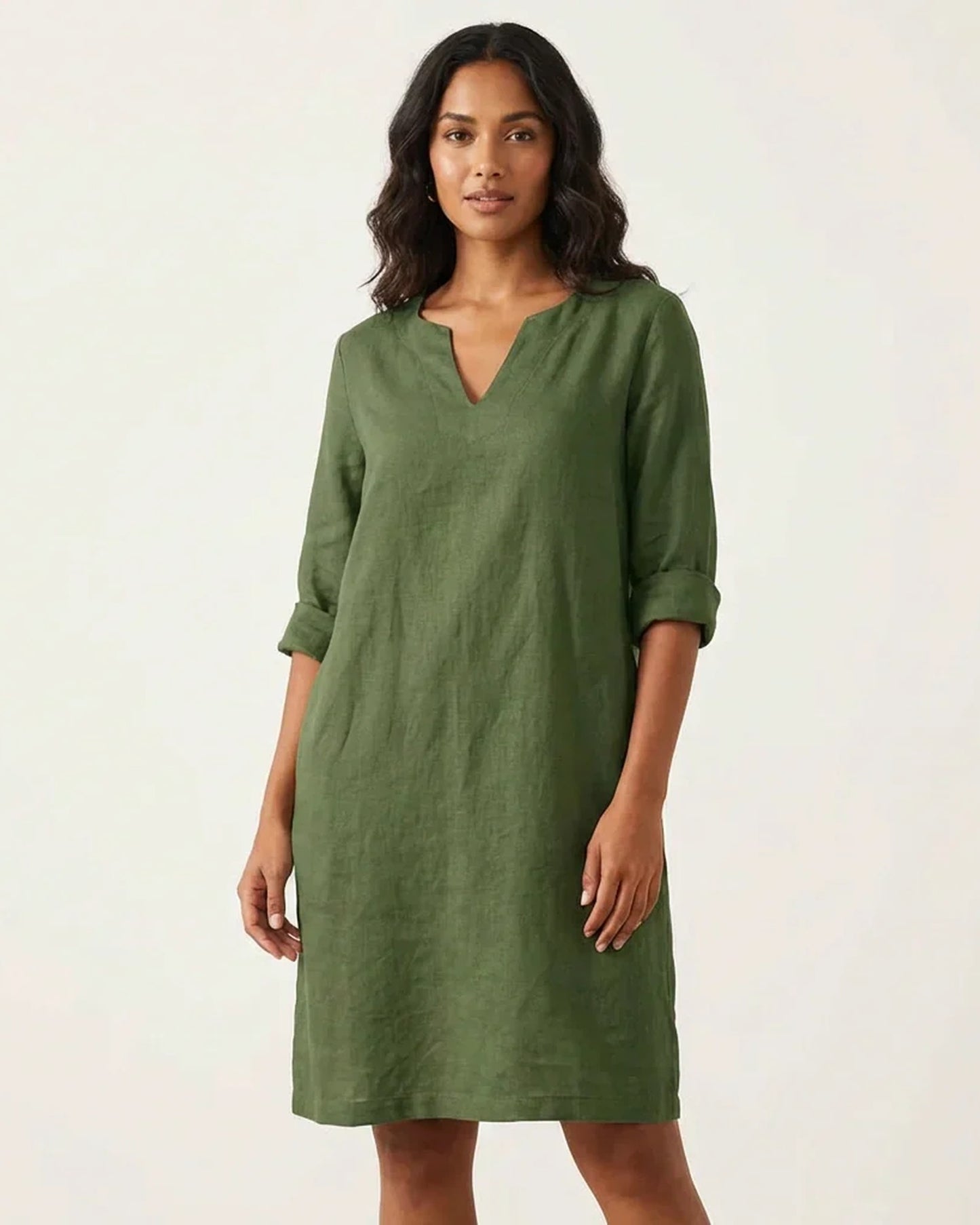 Amour Dames Midi Jurk | V-Hals | Gelaagde Franje