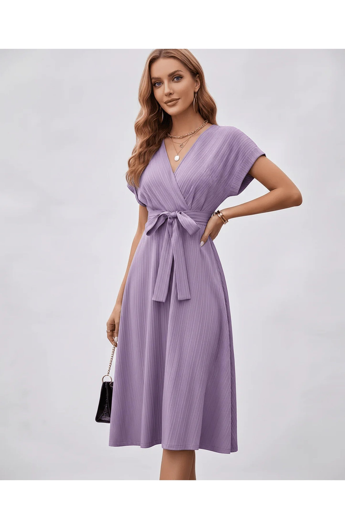 Pascale Women's Midi Dress | V-Neck | Wrap Design