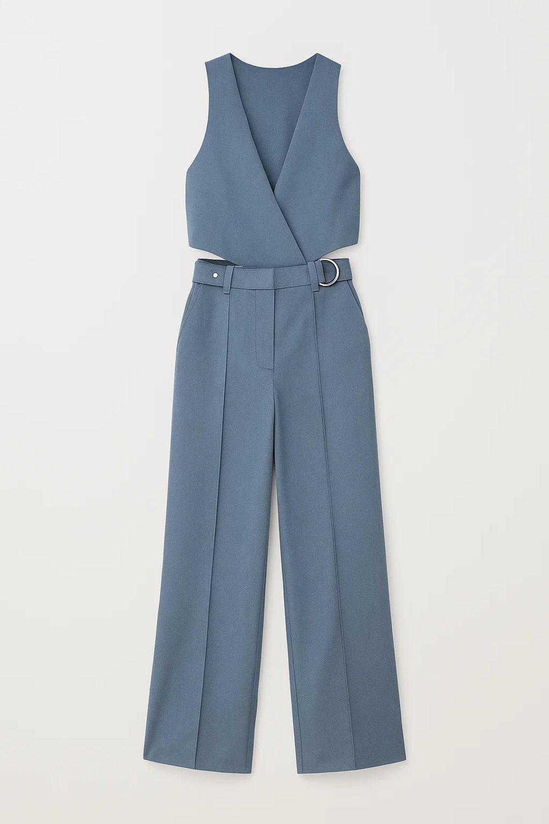 Tindra Two Piece Set Dames | Mouwloze Overslagt Top met Elegante Pantalon 2
