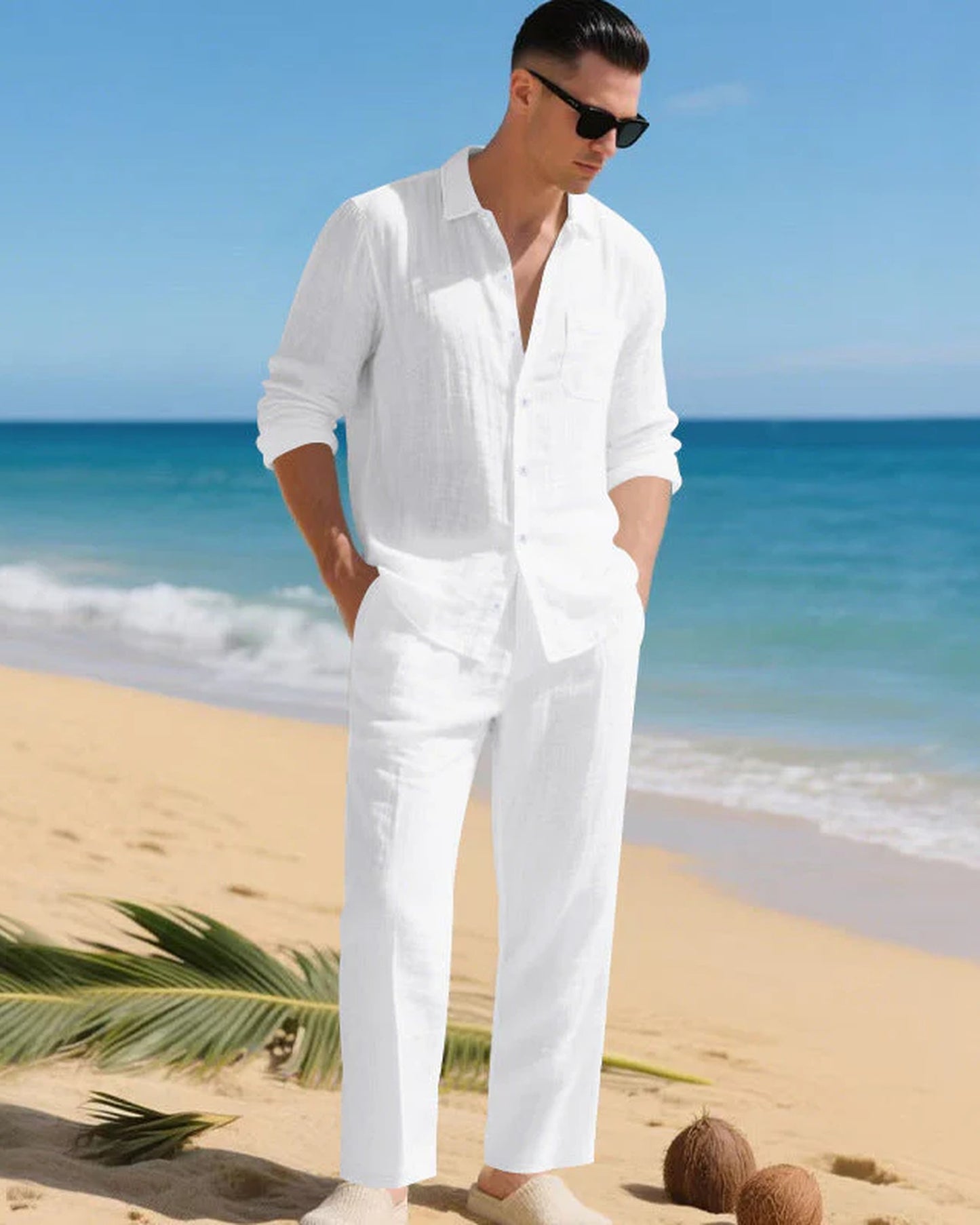 Bartolomeo Heren Co-Ord Sæt | Oversized Skjorte | Vide Bukser