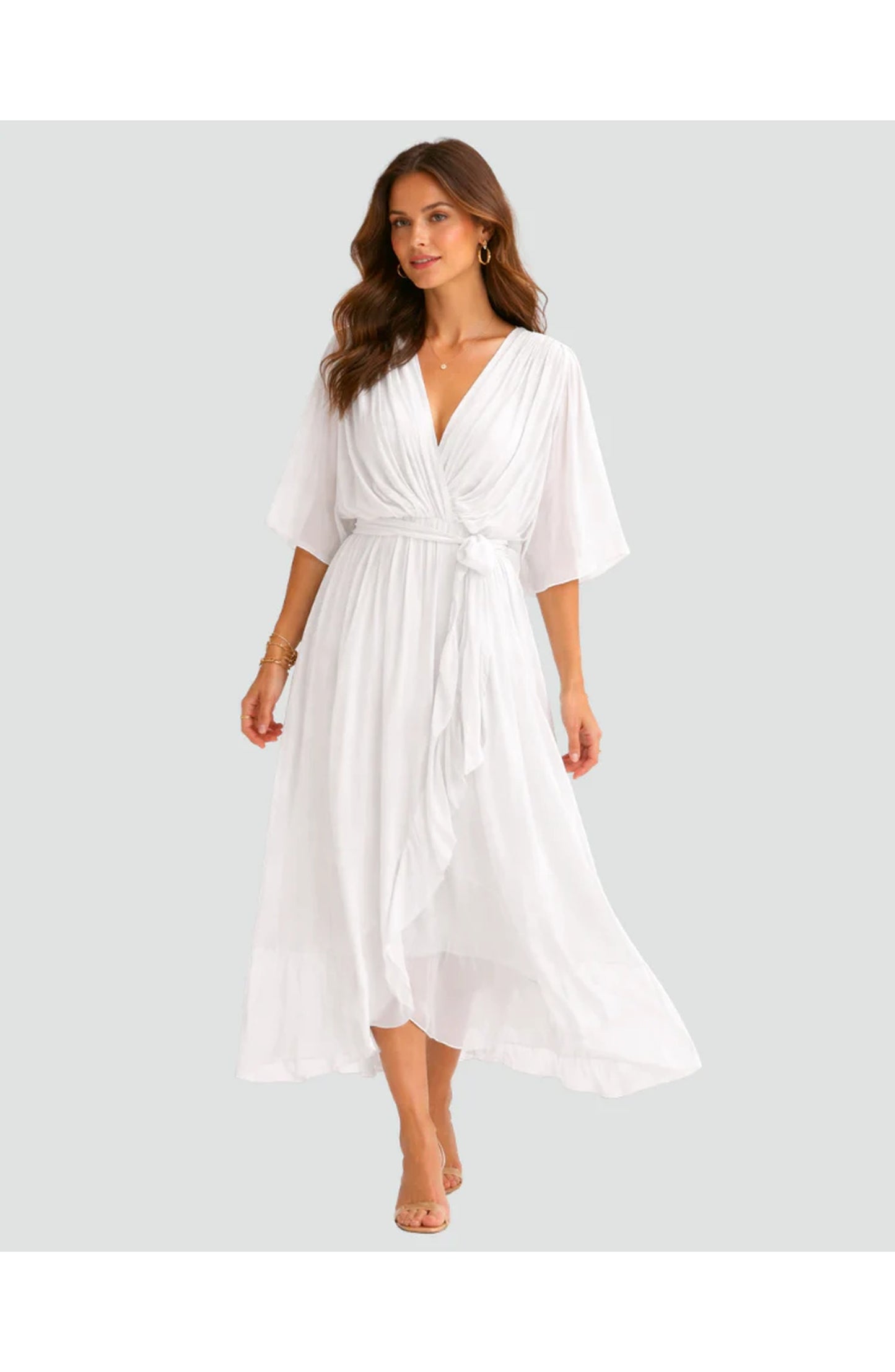 Geneviève Women's Midi Dress | V-Neck | Wrap Design