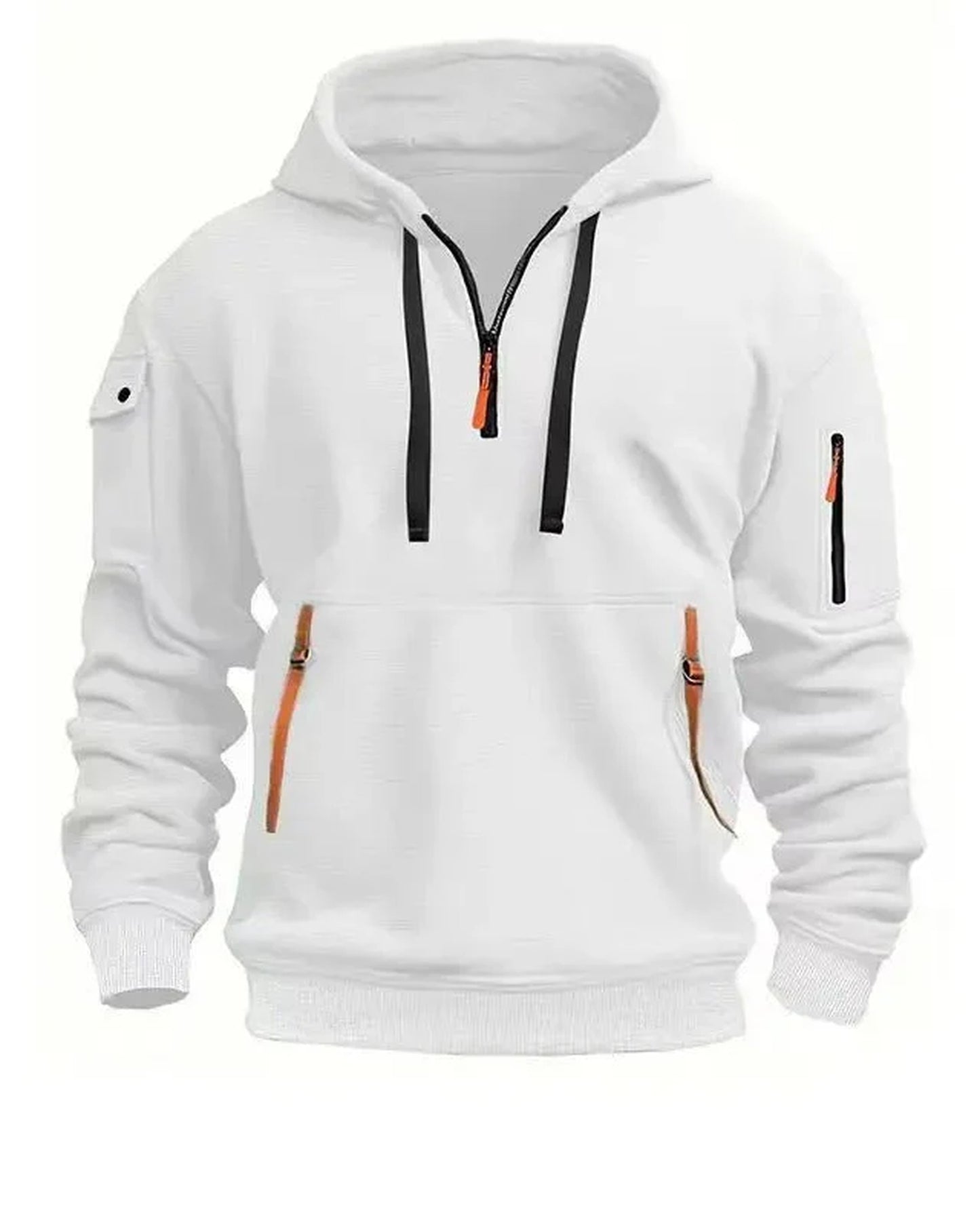 Corrado Heren Hoodie | Cargo-Zakken | Halve Ritssluiting