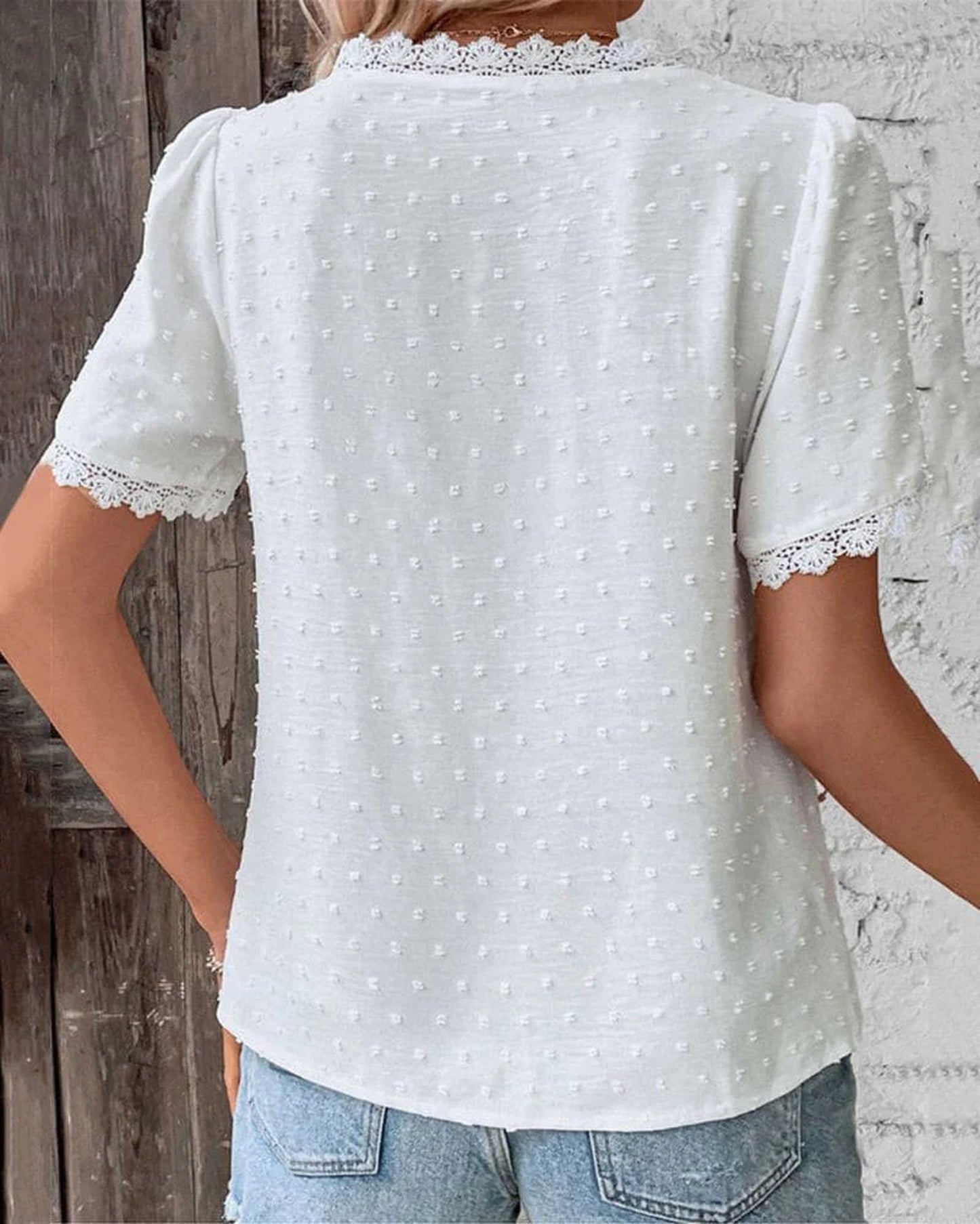 Adele dámský top | bílá barva | krajkový detail