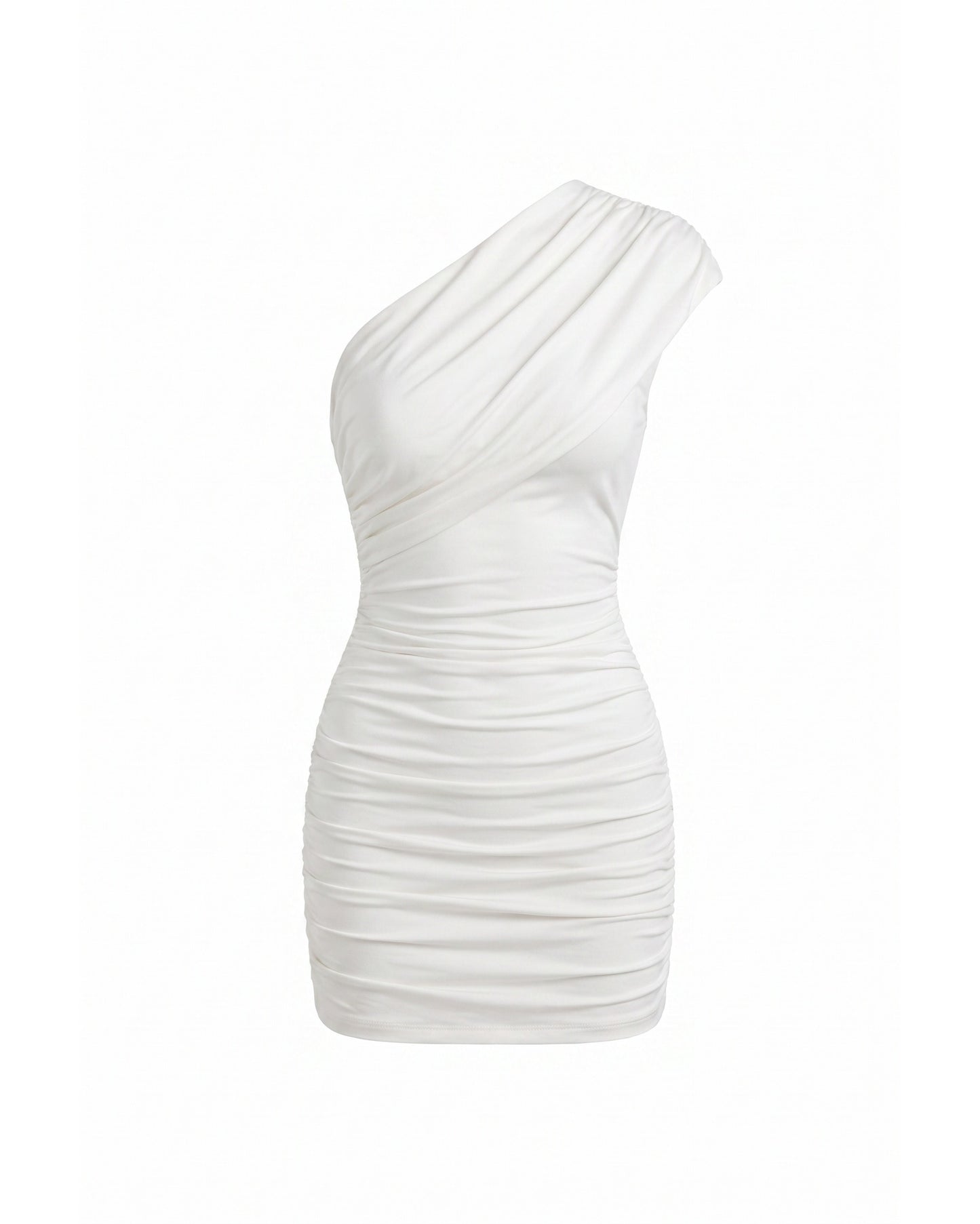 Luce Dames Mini Jurk | One-Shoulder Design | Geplooid Detail