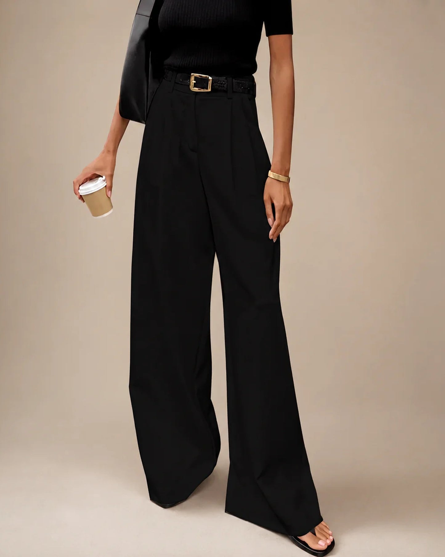 Reine-Marie Dames Broek | Wijde Pijpen | Hoge Taille