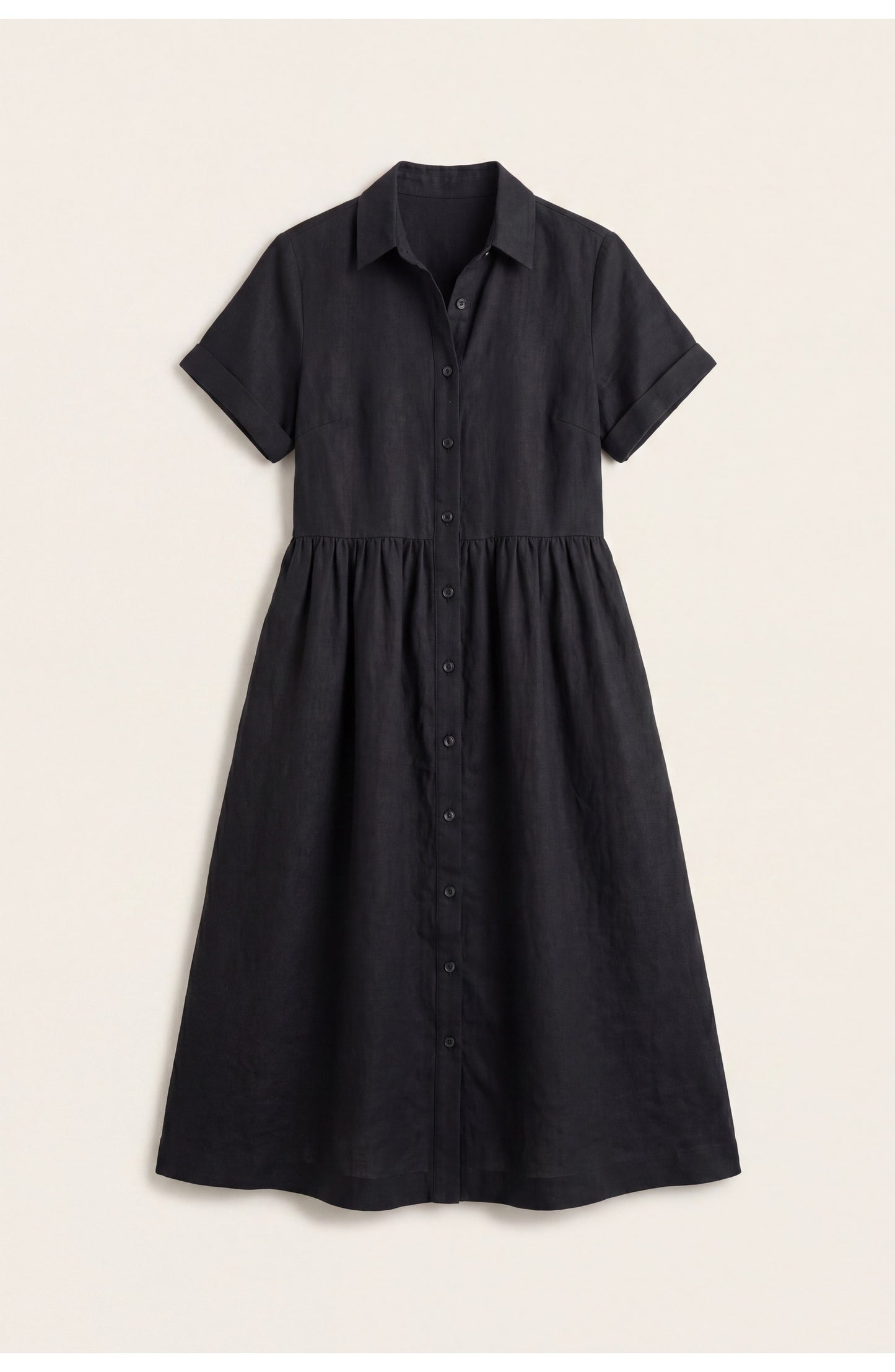 Océane Dames Midi Jurk | Gestreept | Korte Mouwen